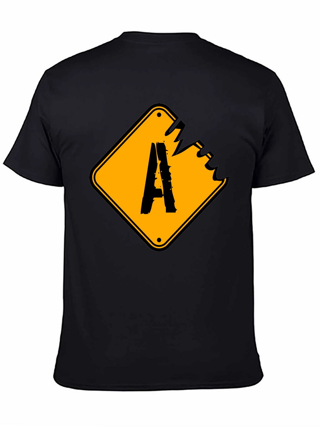 Distressed A Sign Graphic Tee - Black