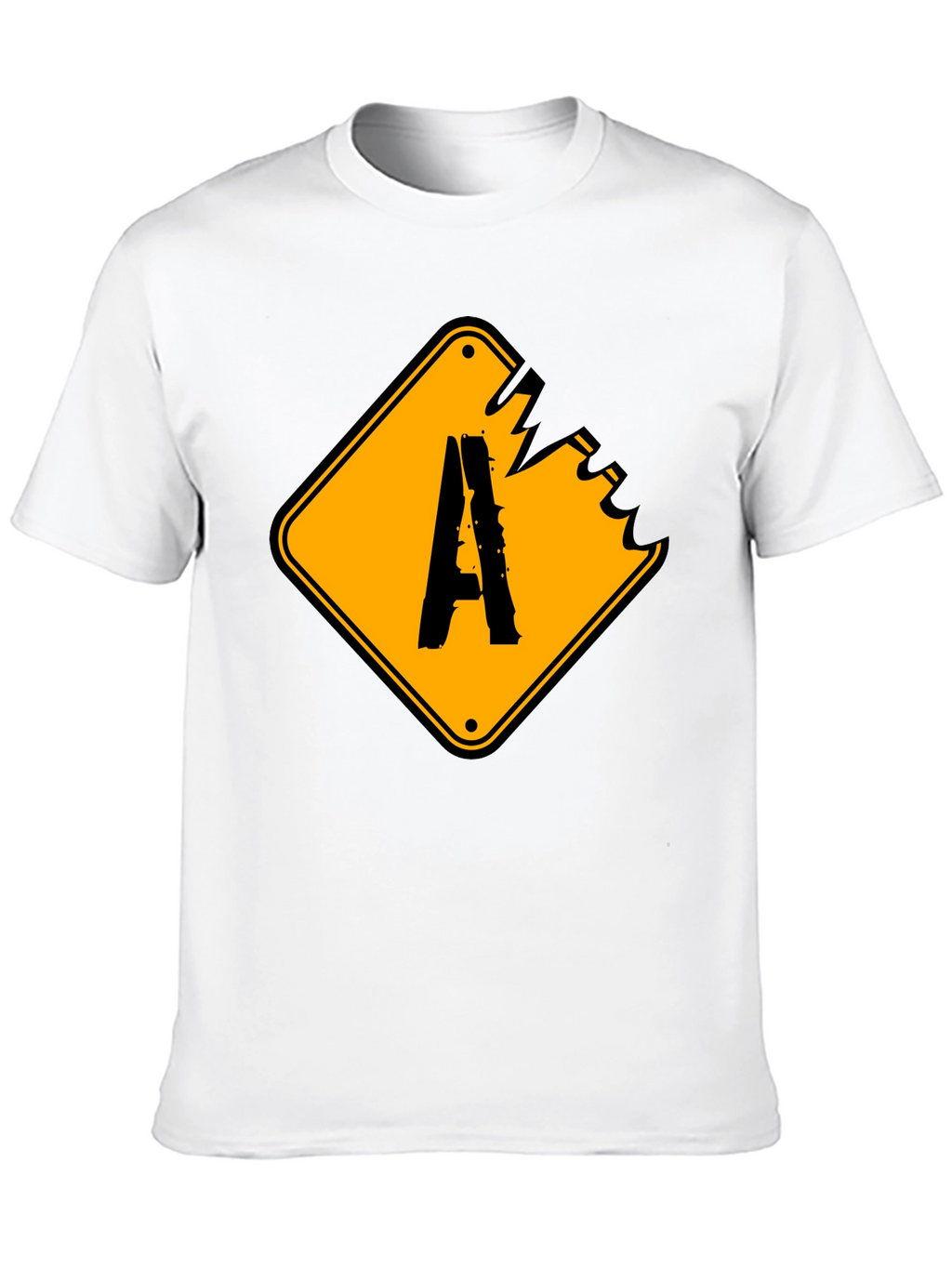 Distressed A Sign Graphic Tee - Black