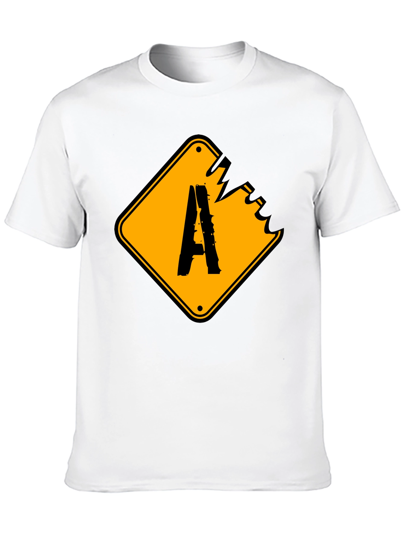 Distressed A Sign Graphic Tee - Black