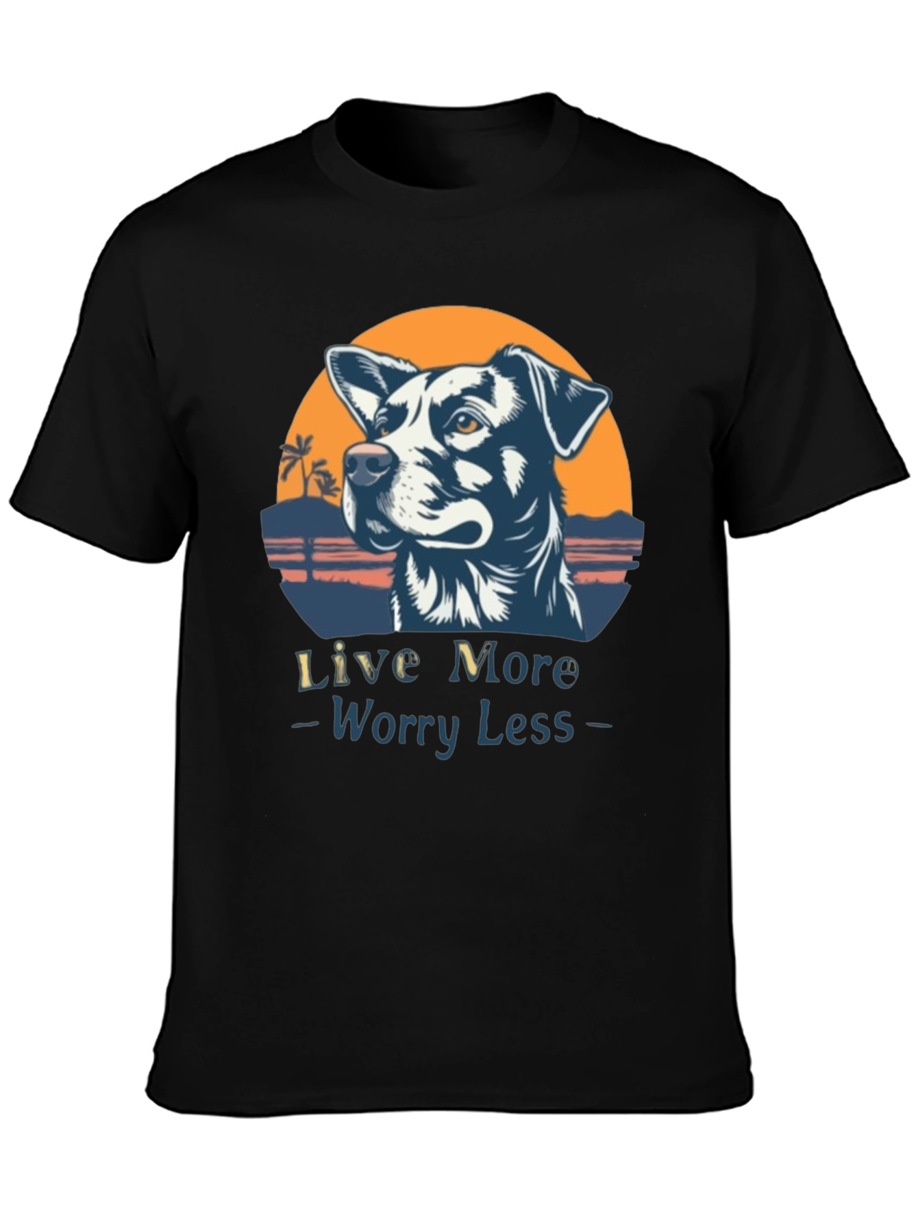 Live More Worry Less Dog Graphic T-Shirt