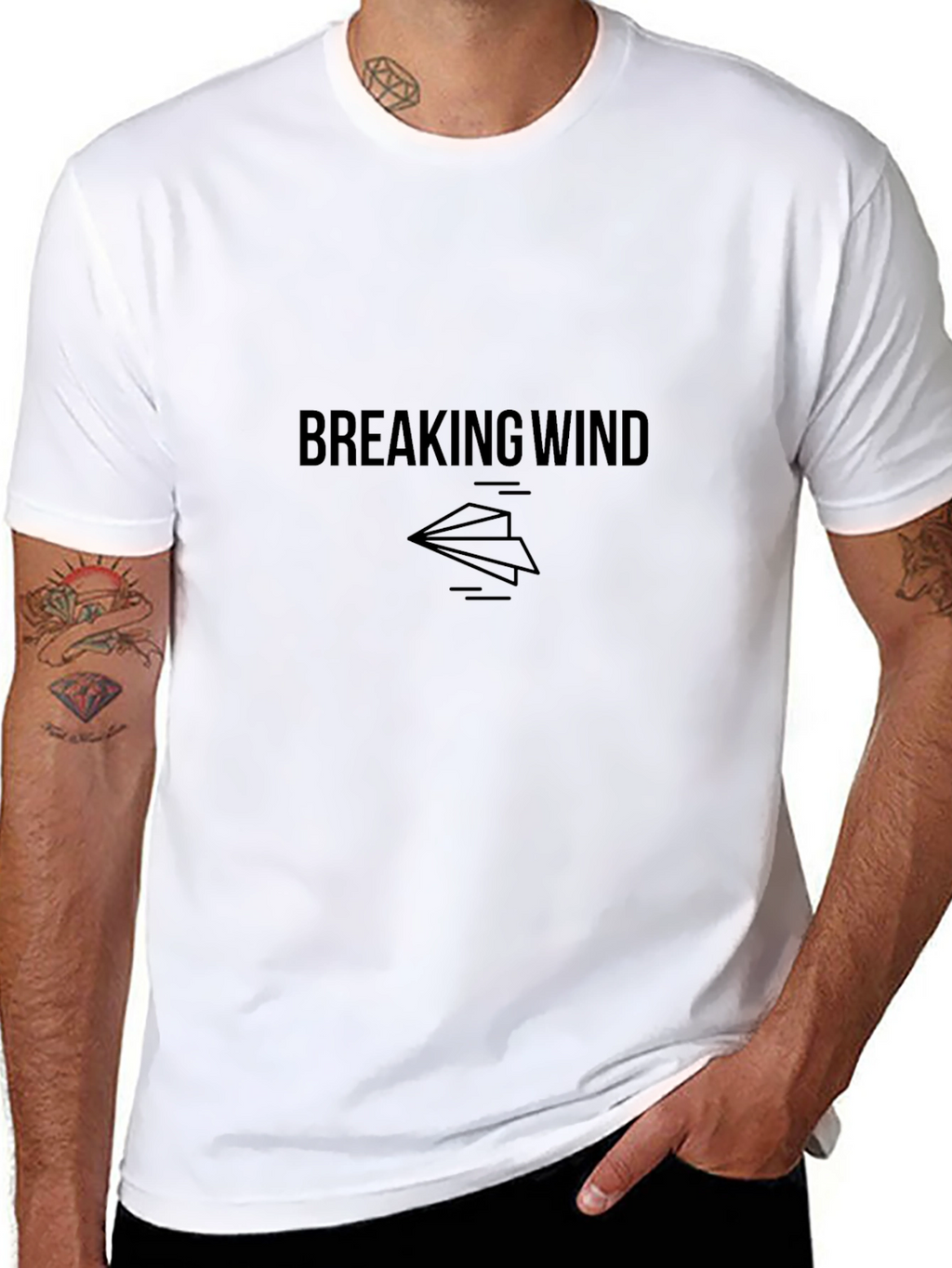 Breaking Wind T-Shirt - Funny Paper Airplane Graphic Tee