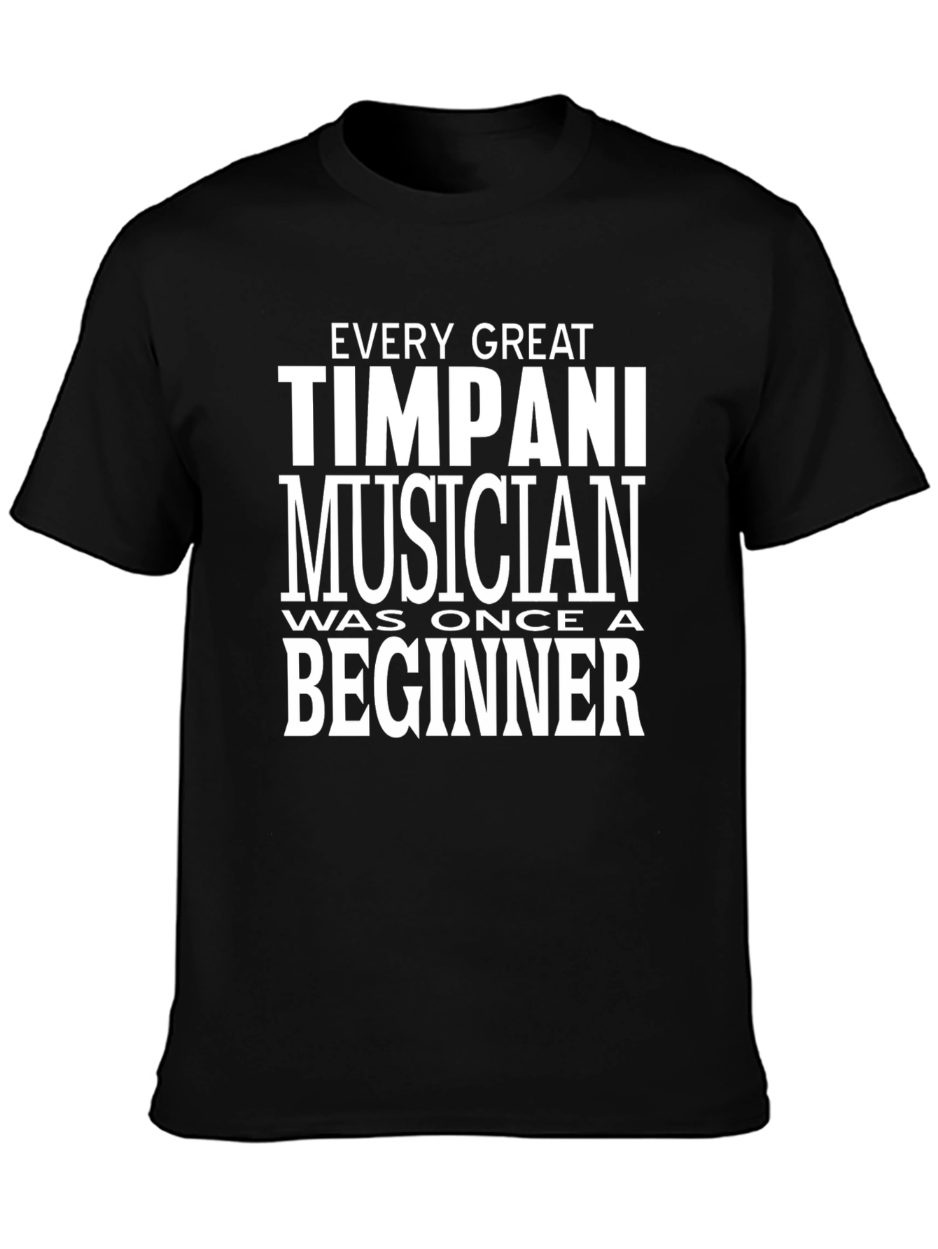 Timpani Musician Beginner Black T-Shirt