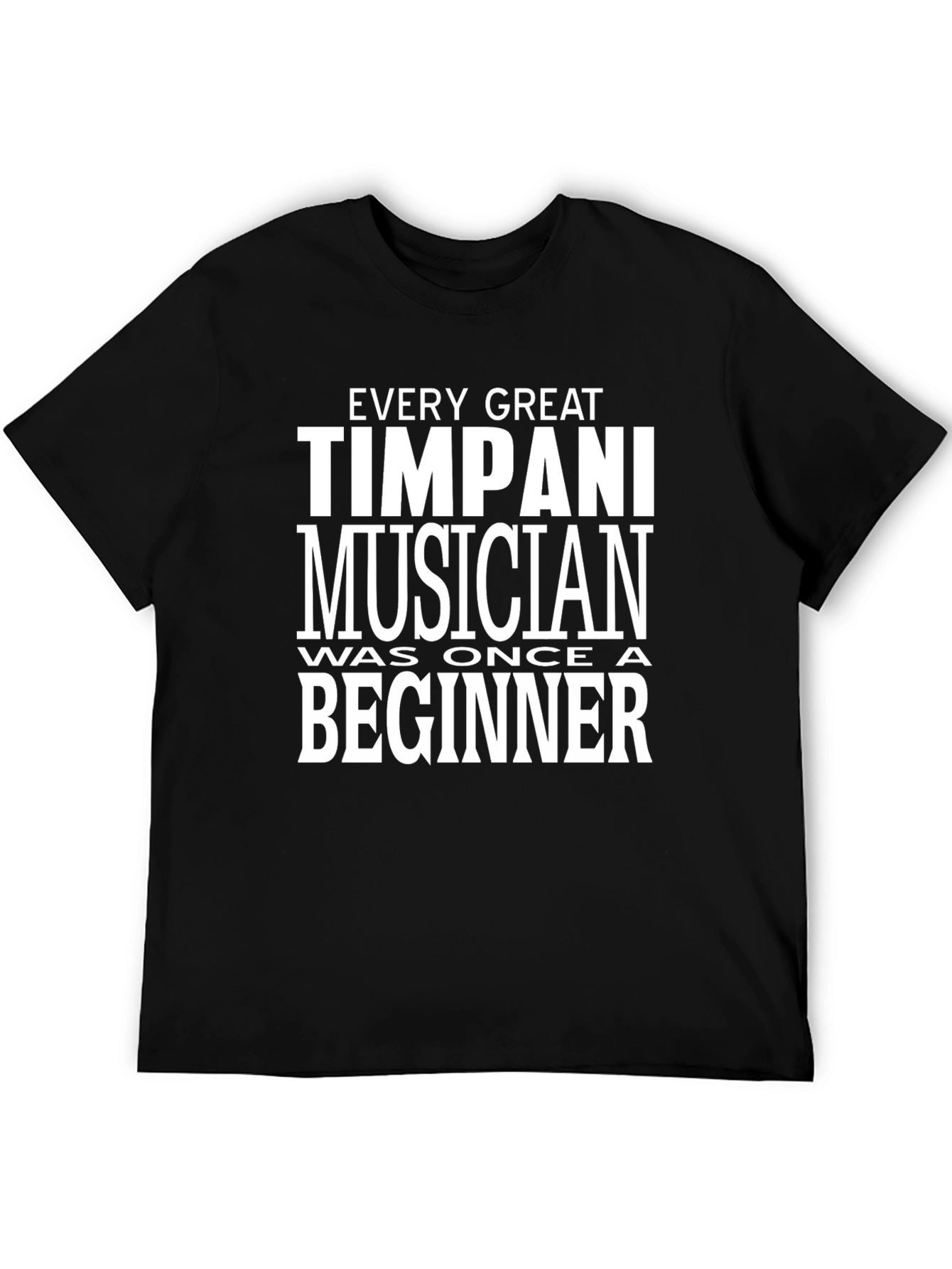Timpani Musician Beginner Black T-Shirt