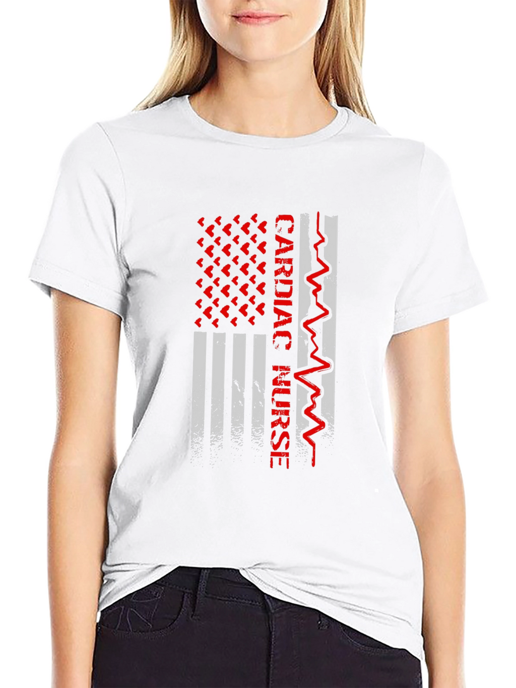 Cardiac Nurse American Flag Graphic Tee