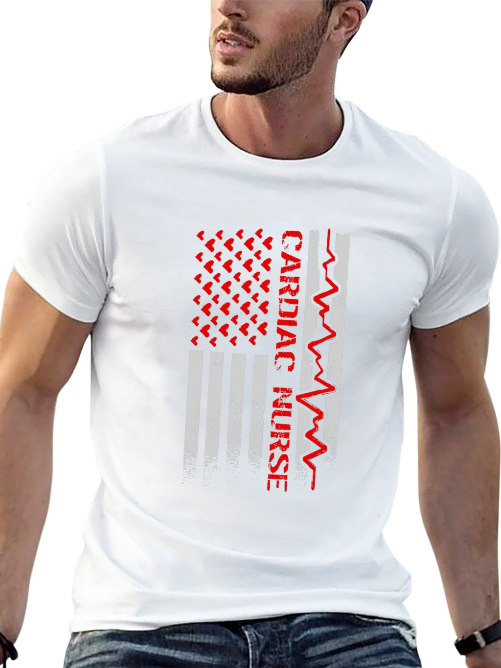 Cardiac Nurse American Flag Graphic Tee