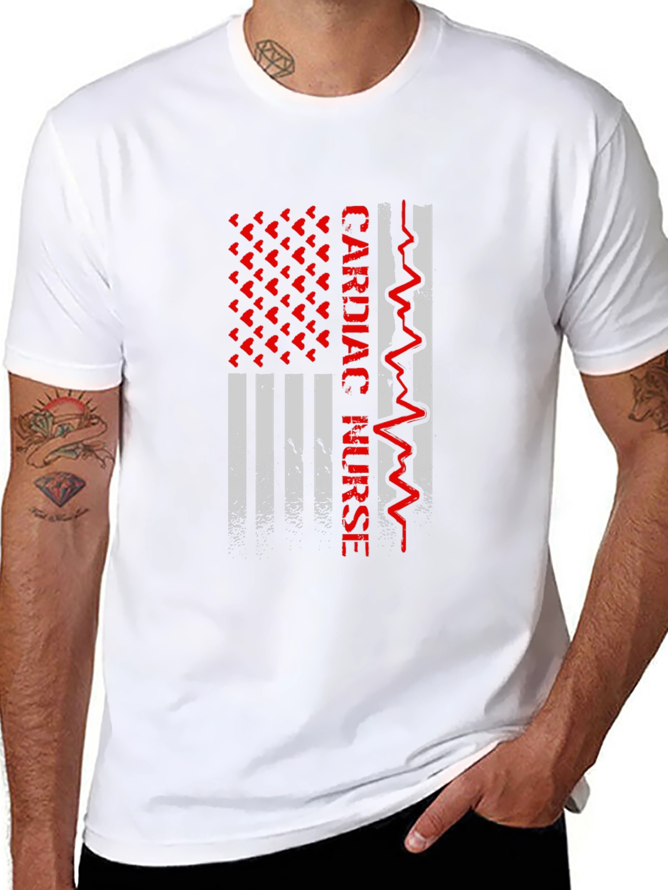 Cardiac Nurse American Flag Graphic Tee