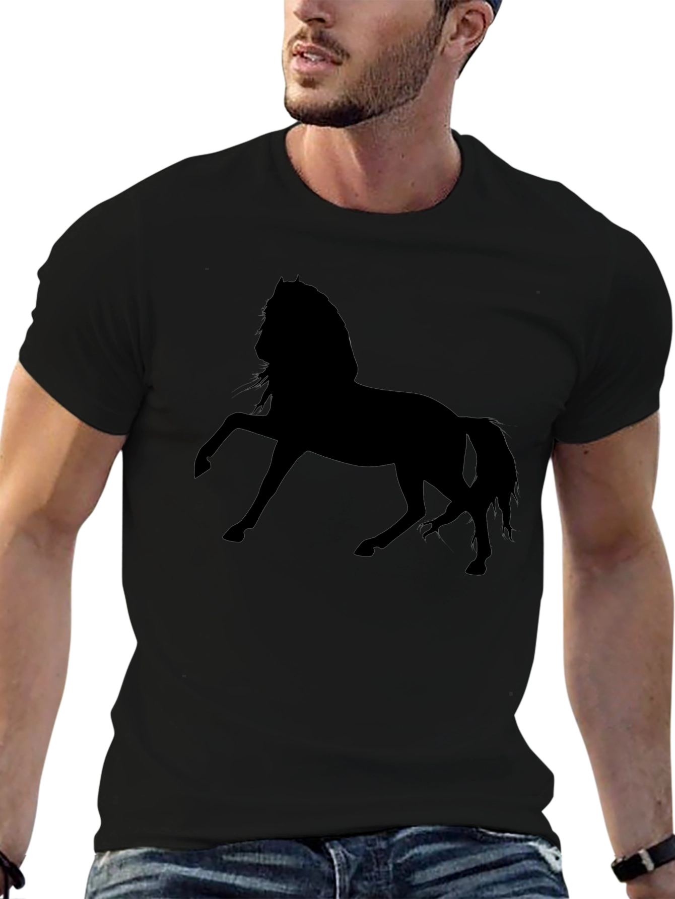 Black Horse Silhouette T-Shirt