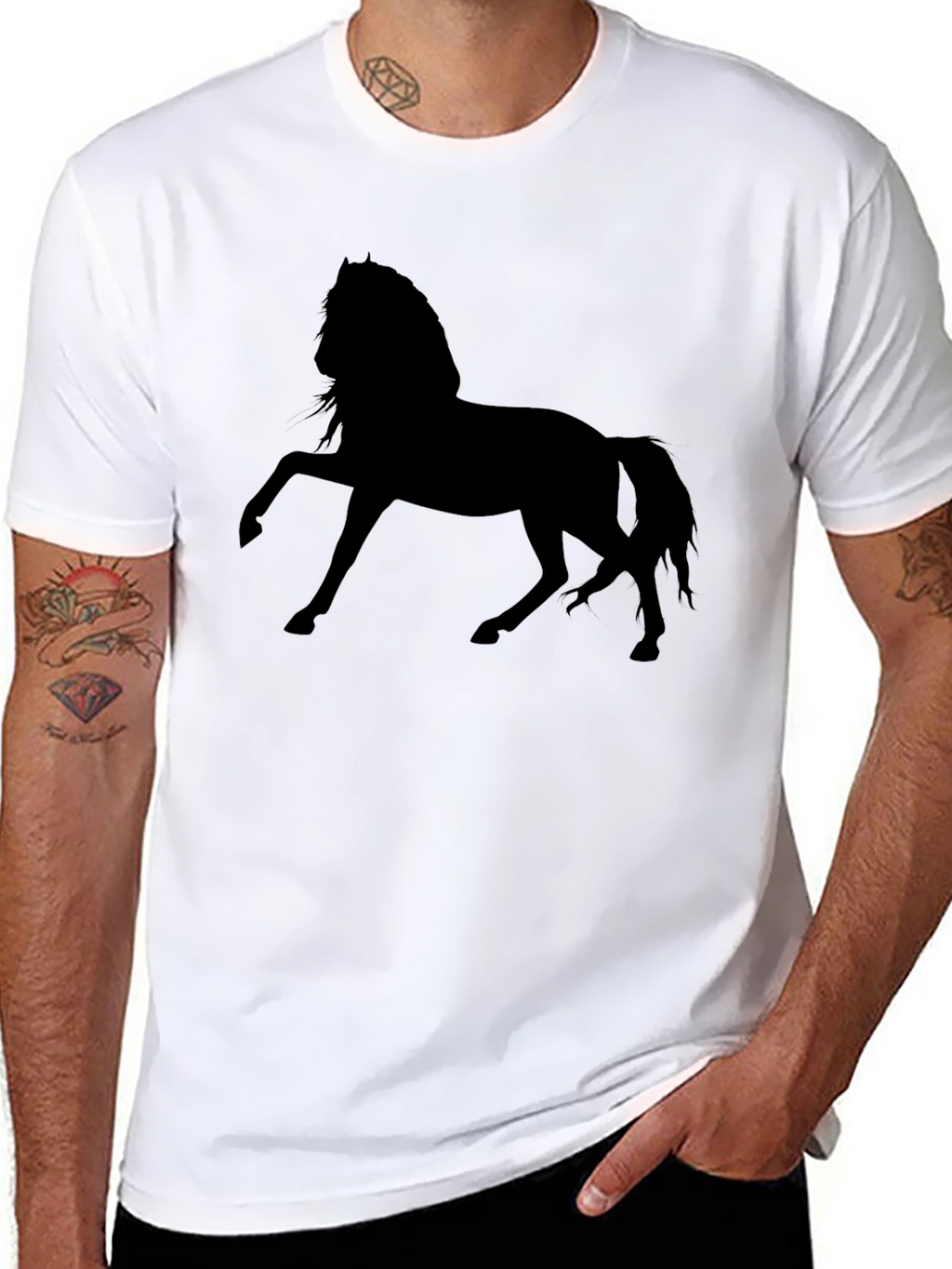 Black Horse Silhouette T-Shirt