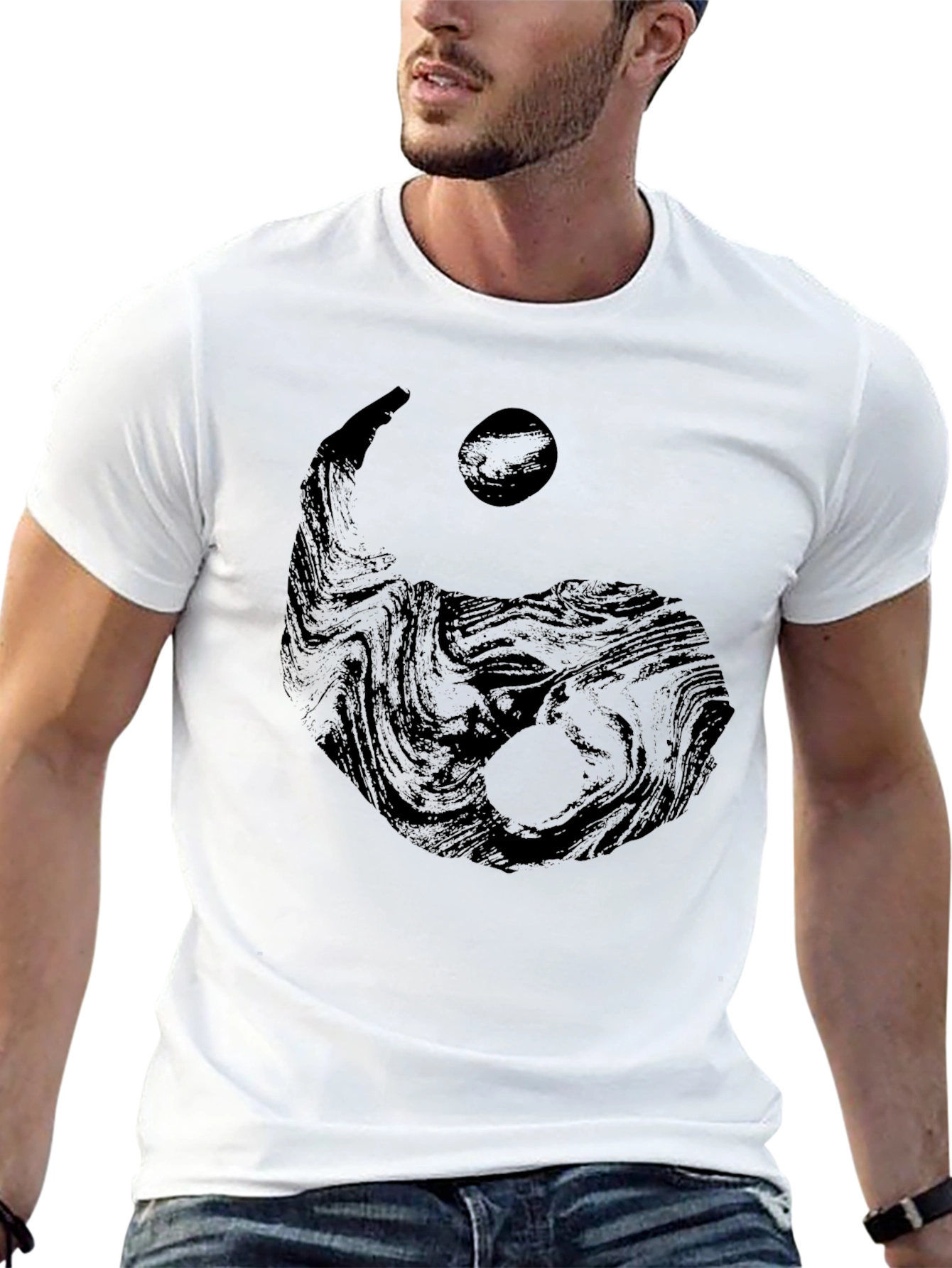 Yin Yang Graphic Black T-Shirt