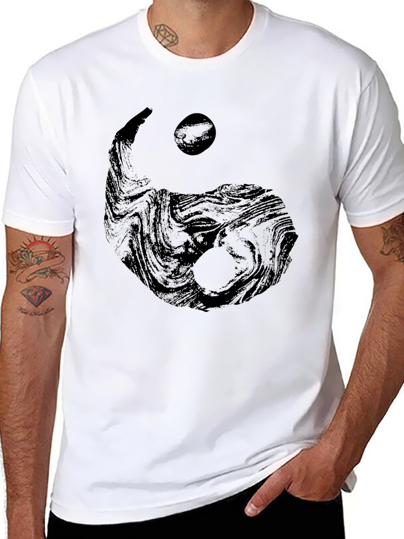 Yin Yang Graphic Black T-Shirt