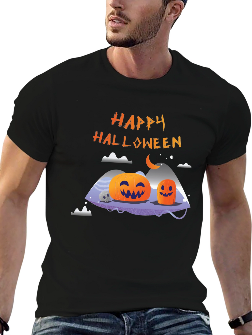 Happy Halloween Pumpkin Graphic T-Shirt