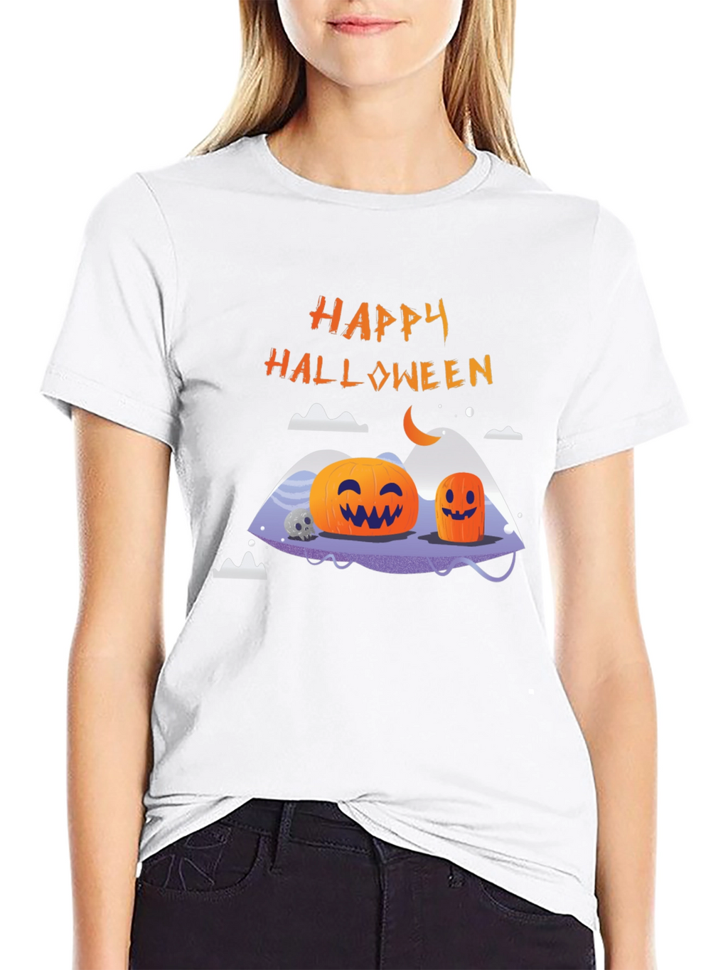 Happy Halloween Pumpkin Graphic T-Shirt