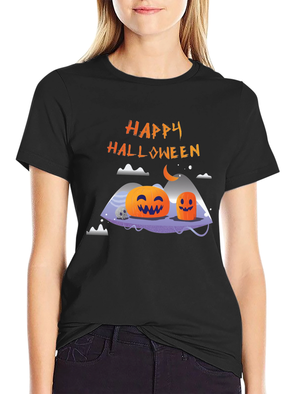 Happy Halloween Pumpkin Graphic T-Shirt
