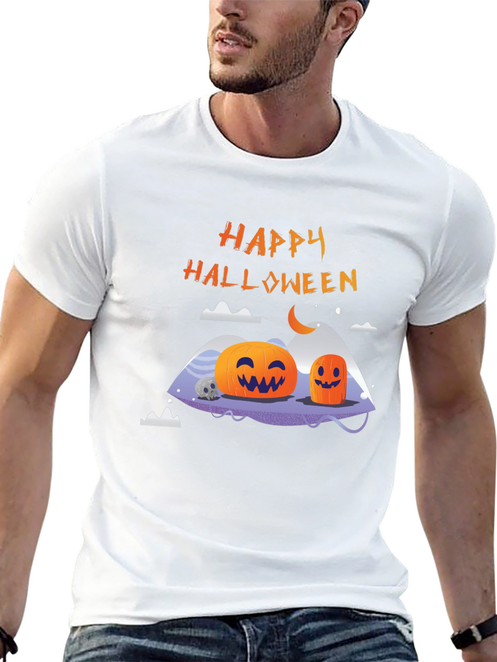 Happy Halloween Pumpkin Graphic T-Shirt