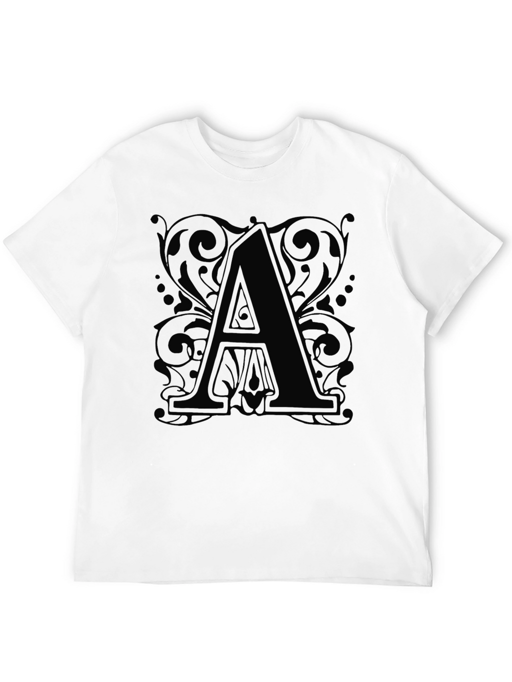 Letter A Graphic Tee - Stylish Unisex Black T-Shirt