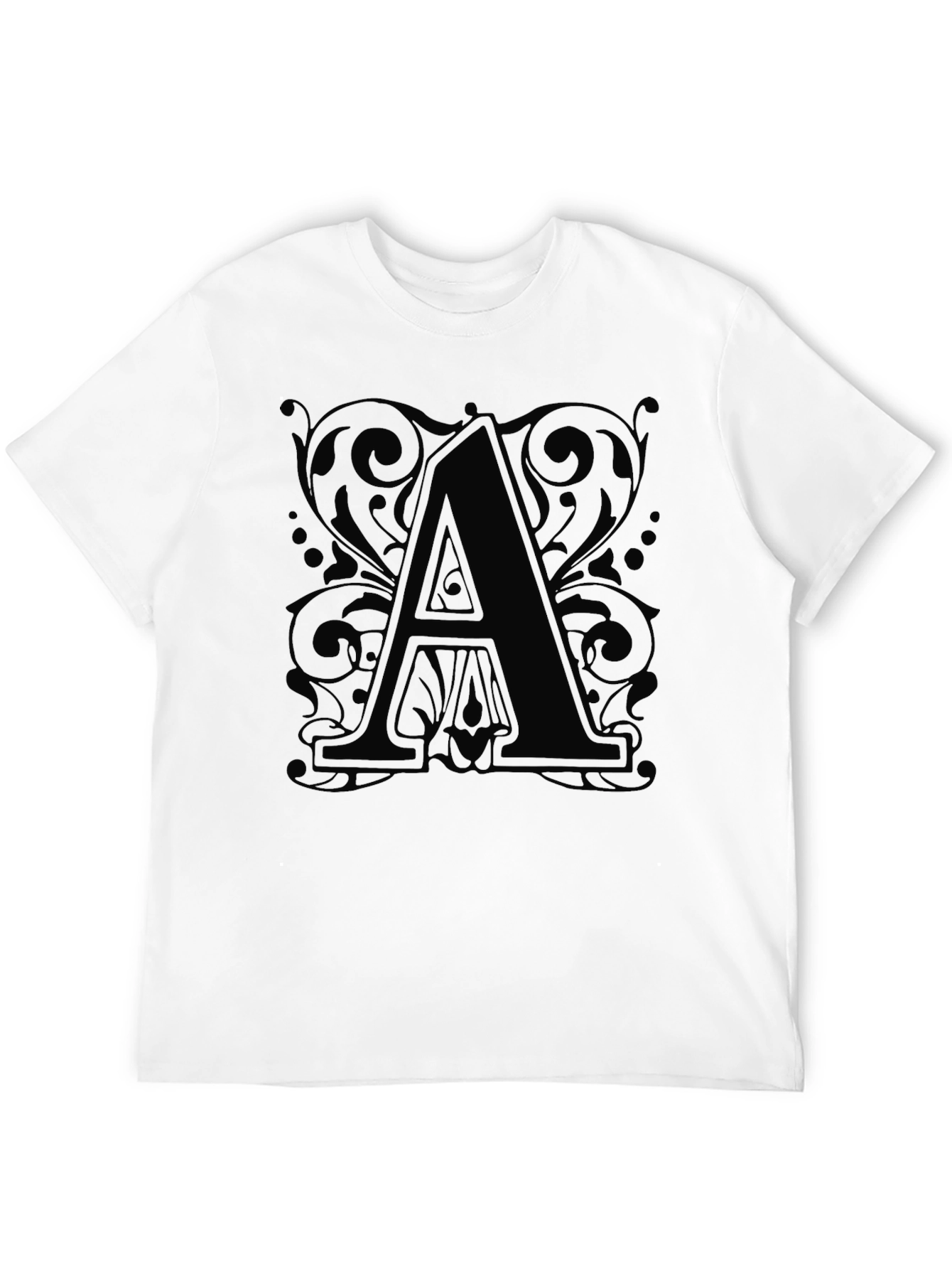 Letter A Graphic Tee - Stylish Unisex Black T-Shirt