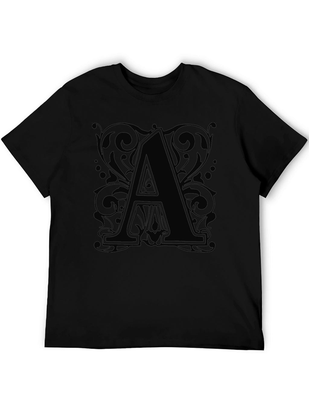 Letter A Graphic Tee - Stylish Unisex Black T-Shirt