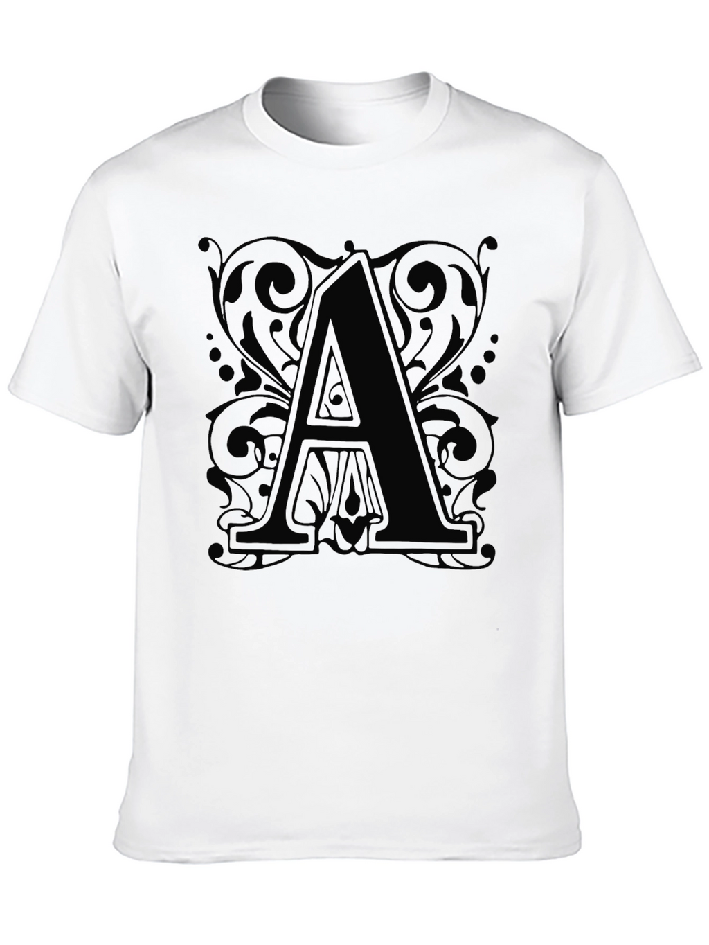 Letter A Graphic Tee - Stylish Unisex Black T-Shirt