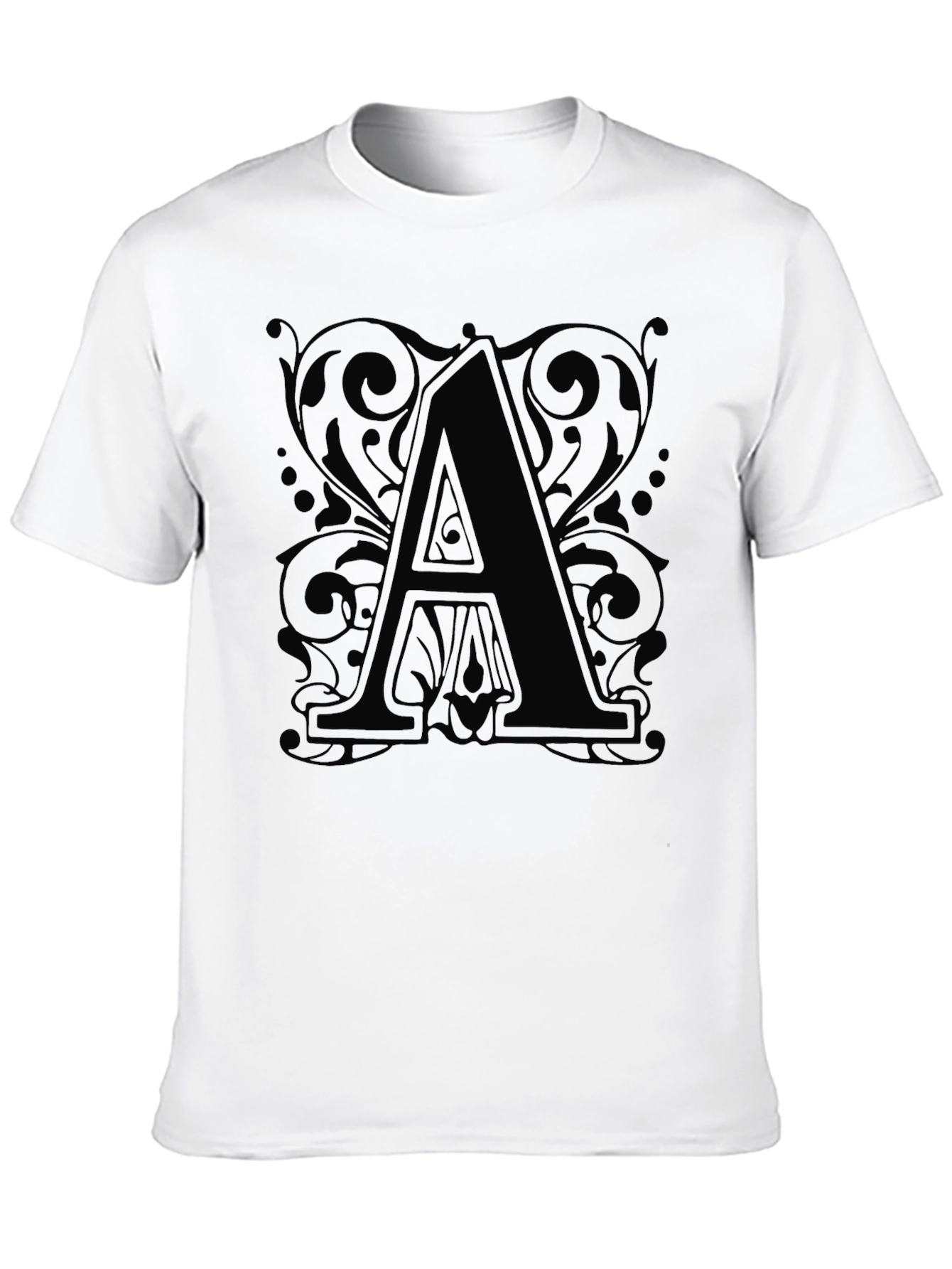 Letter A Graphic Tee - Stylish Unisex Black T-Shirt