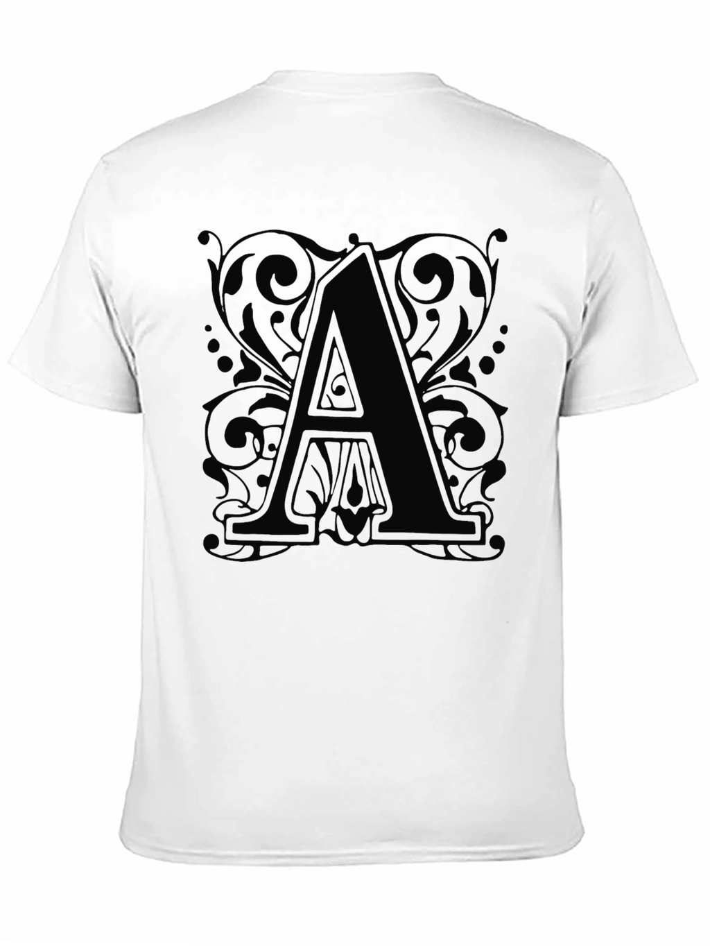 Letter A Graphic Tee - Stylish Unisex Black T-Shirt