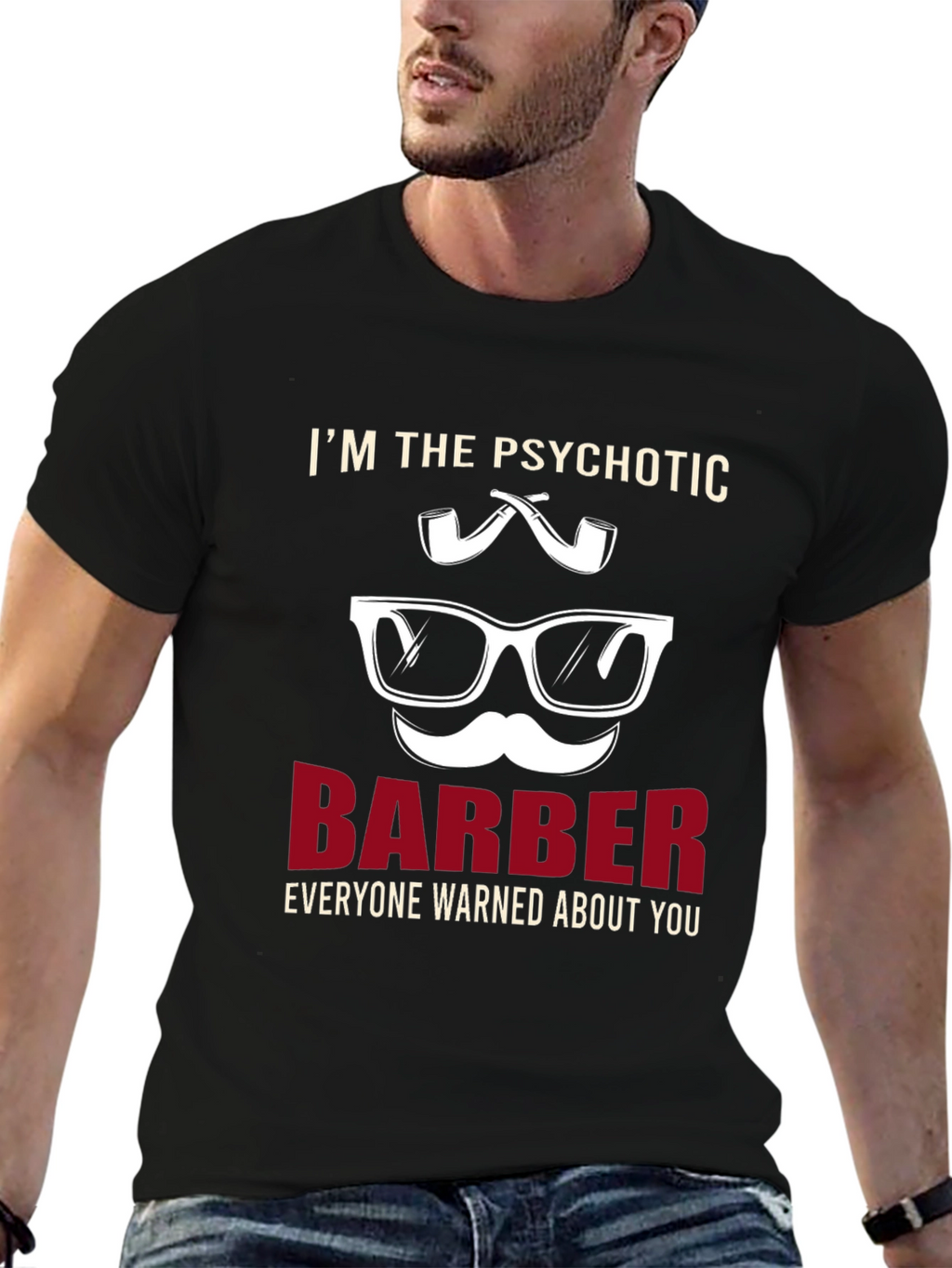 Psychotic Barber T-Shirt - Novelty Graphic Tee