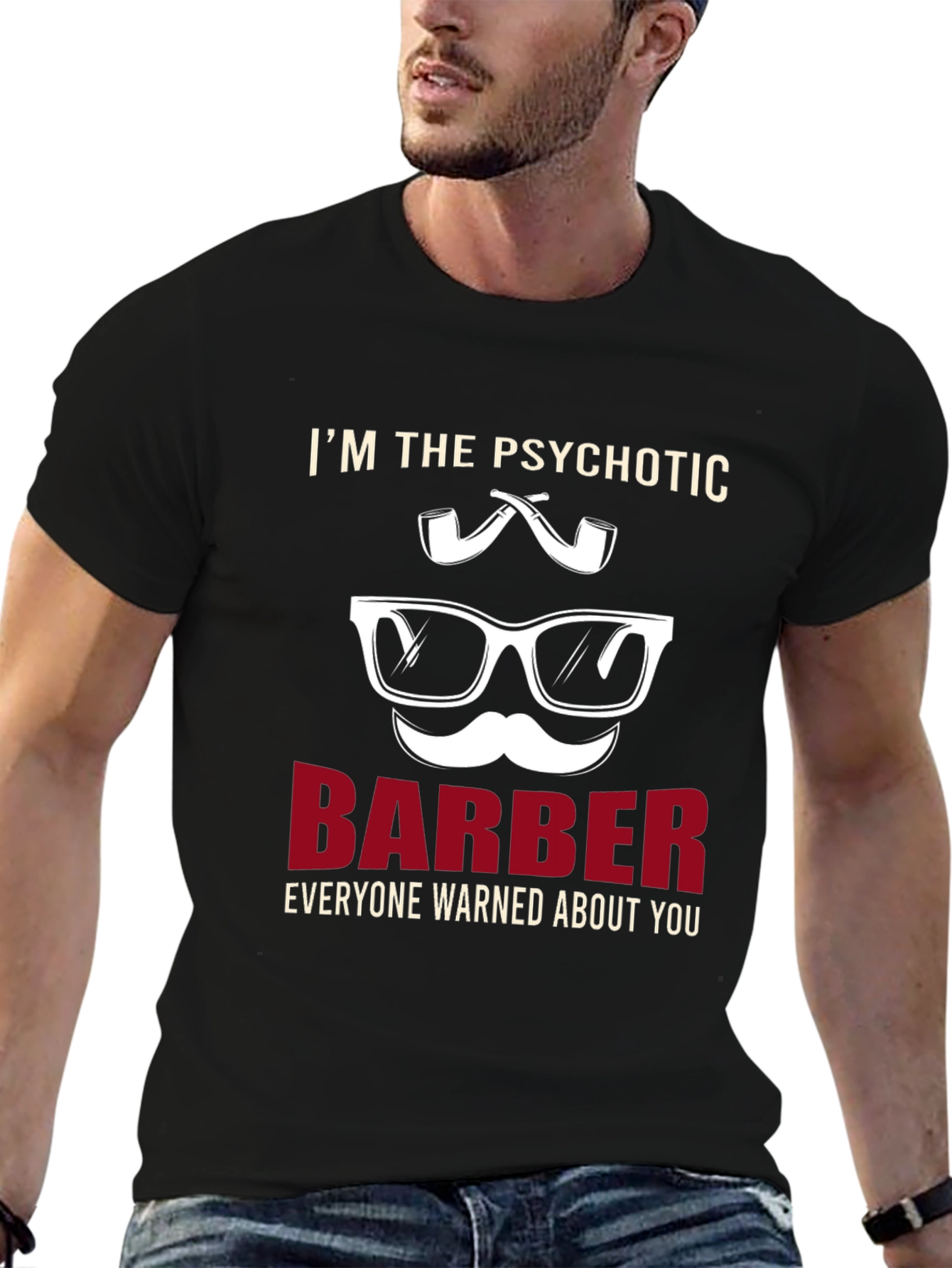 Psychotic Barber T-Shirt - Novelty Graphic Tee