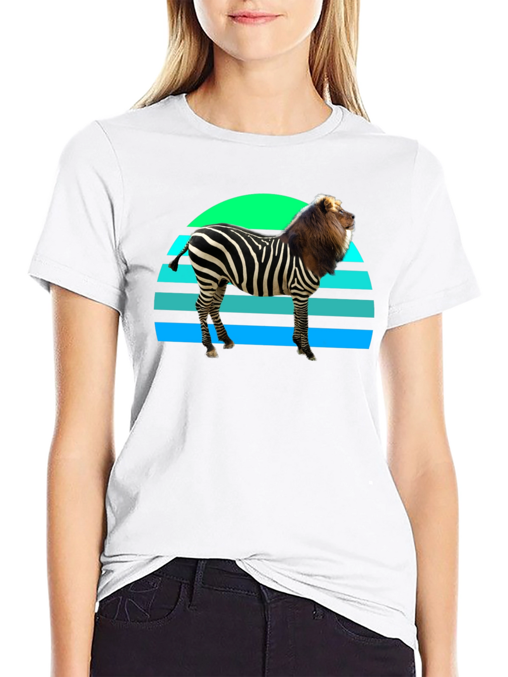 Zebra Lion Mashup Graphic Tee - Unique Animal Fusion