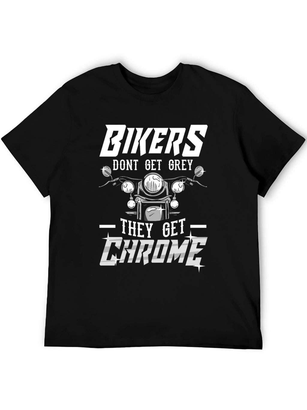 Bikers Get Chrome Graphic Tee - Black