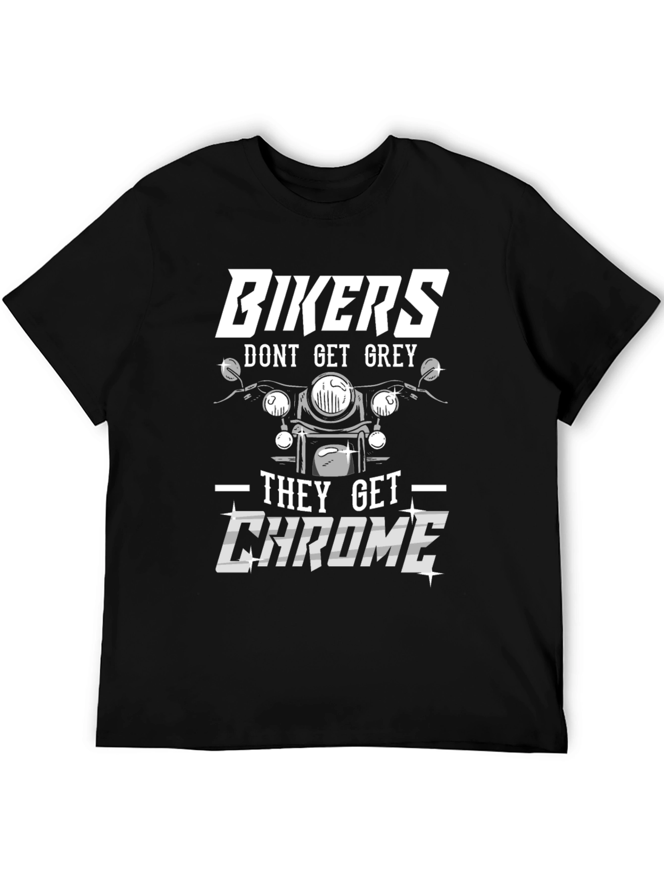 Bikers Get Chrome Graphic Tee - Black