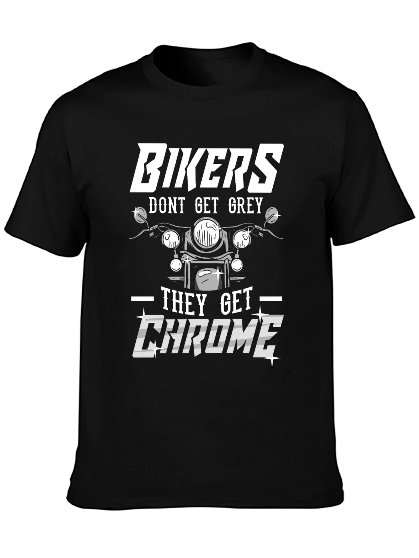 Bikers Get Chrome Graphic Tee - Black