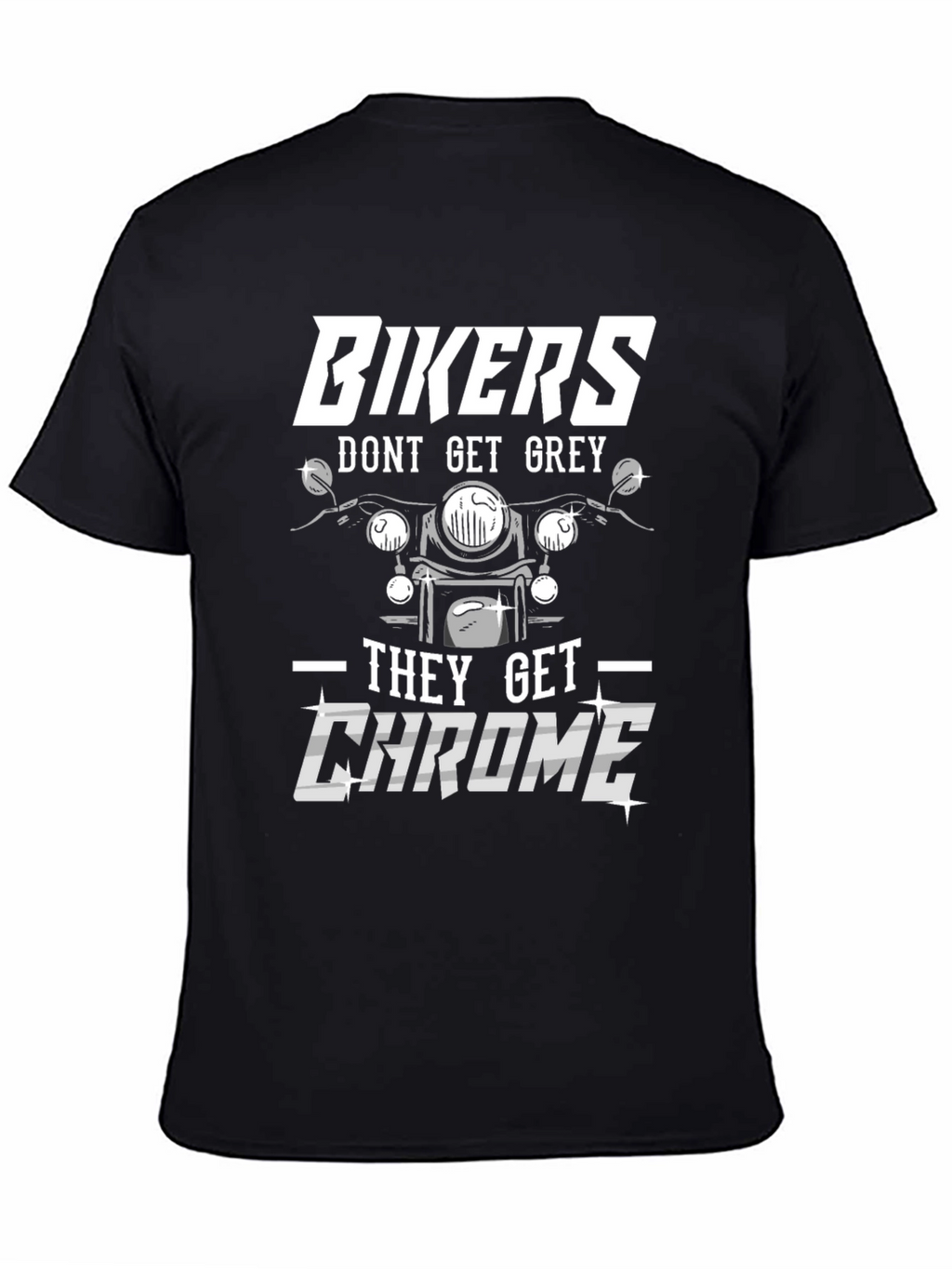 Bikers Get Chrome Graphic Tee - Black