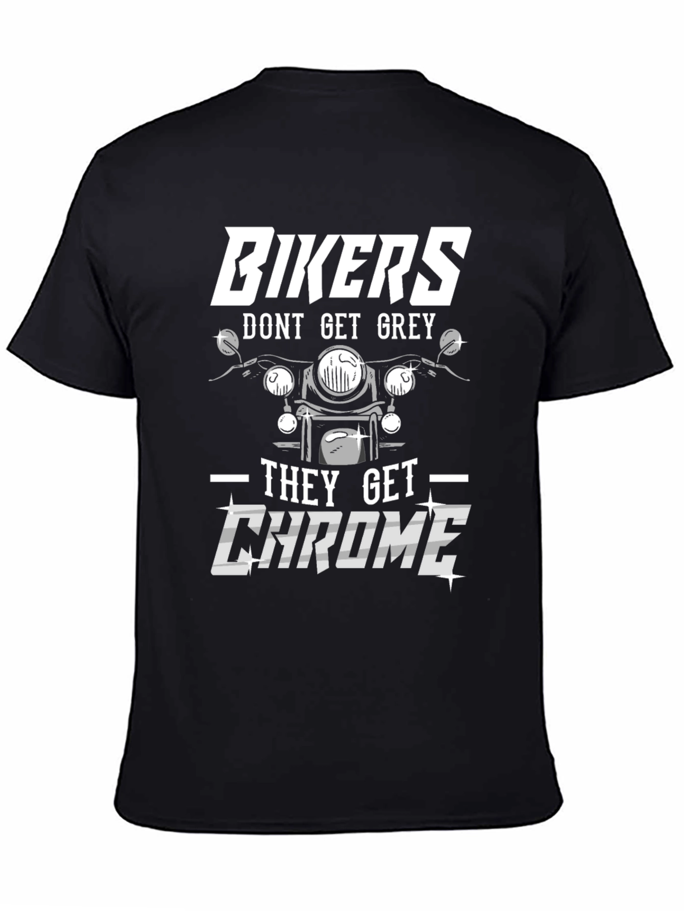 Bikers Get Chrome Graphic Tee - Black
