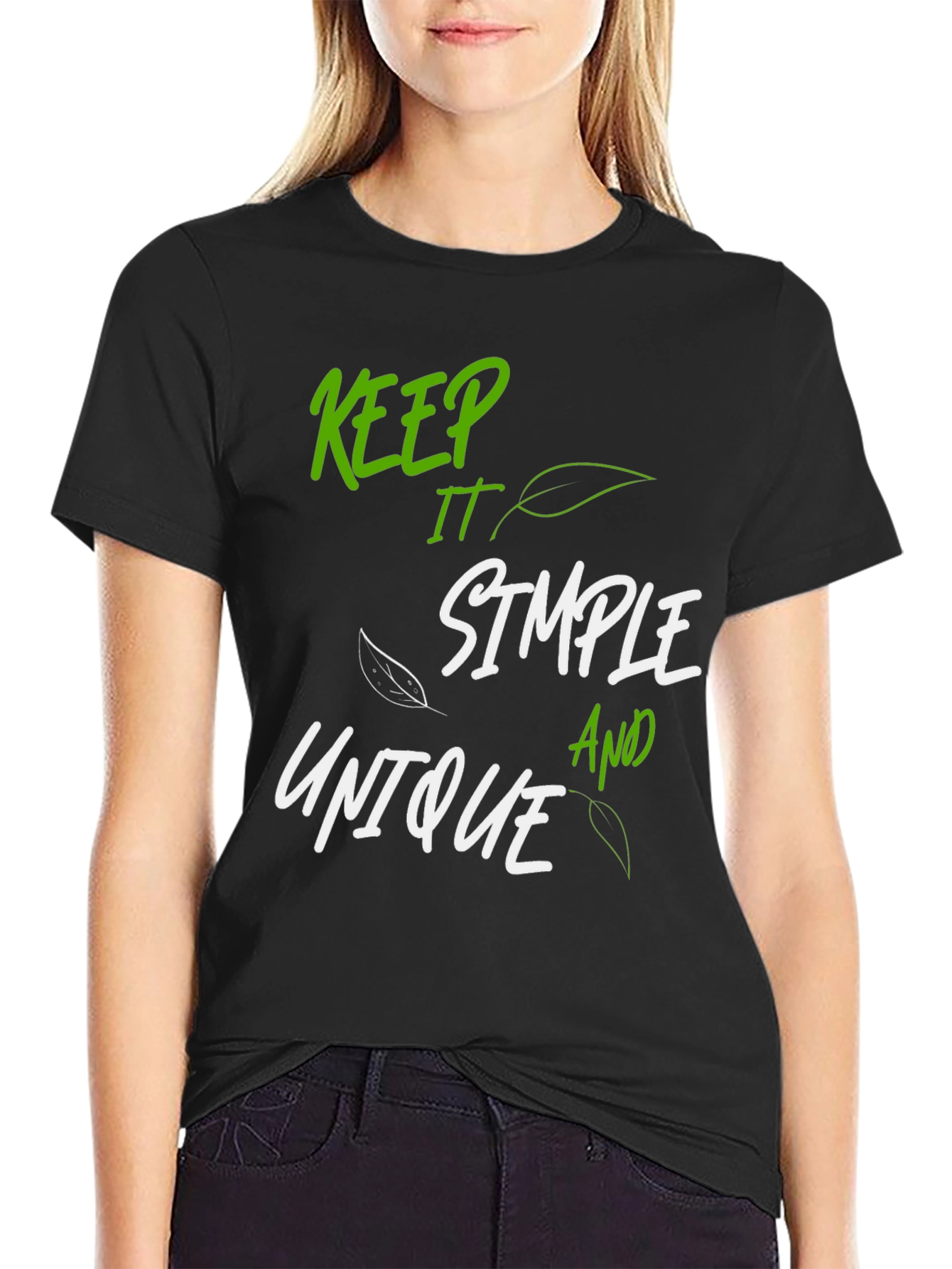 Keep It Simple Graphic T-Shirt - Black