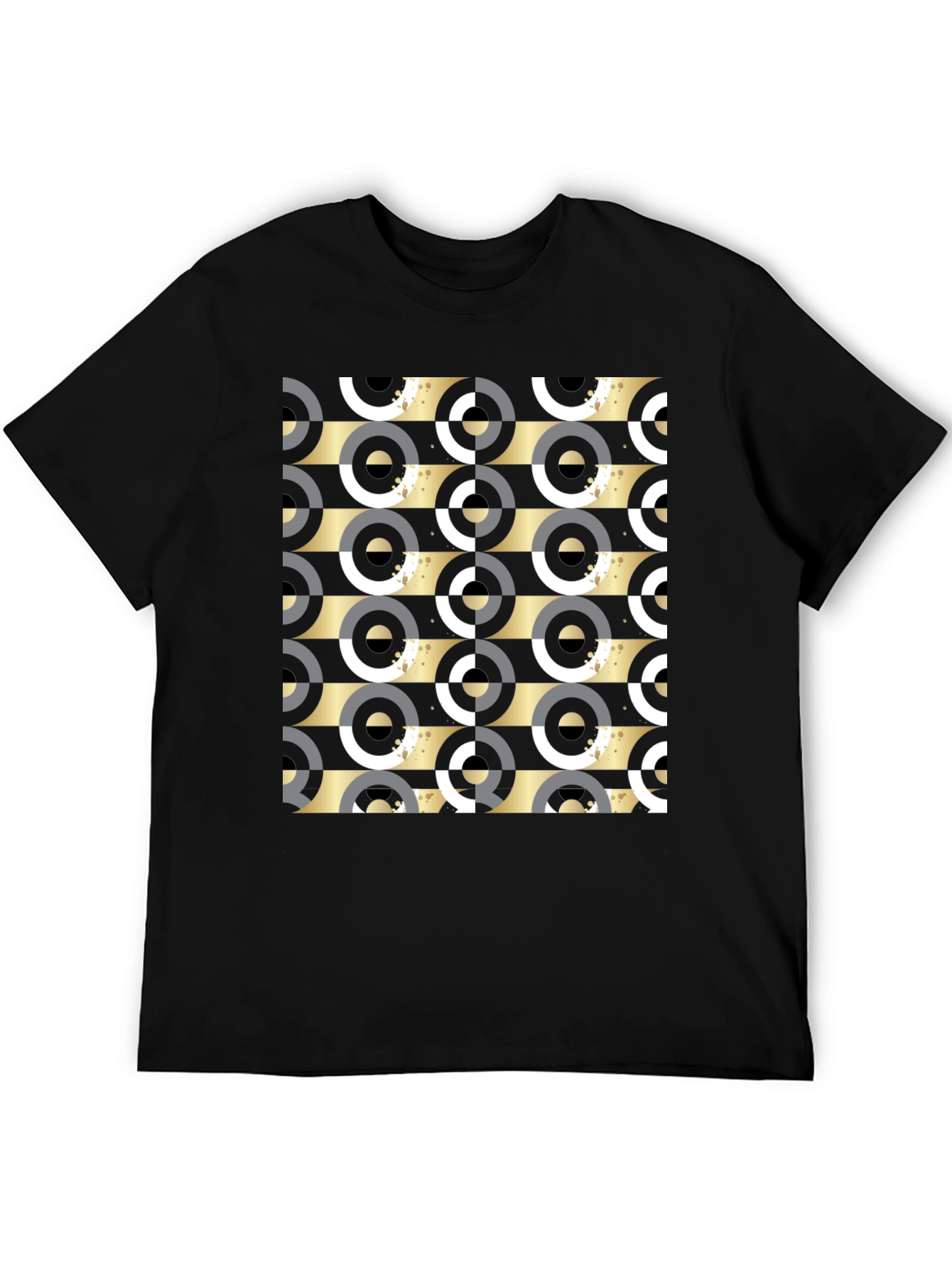 Geometric Pattern Tee - Black Ring Design