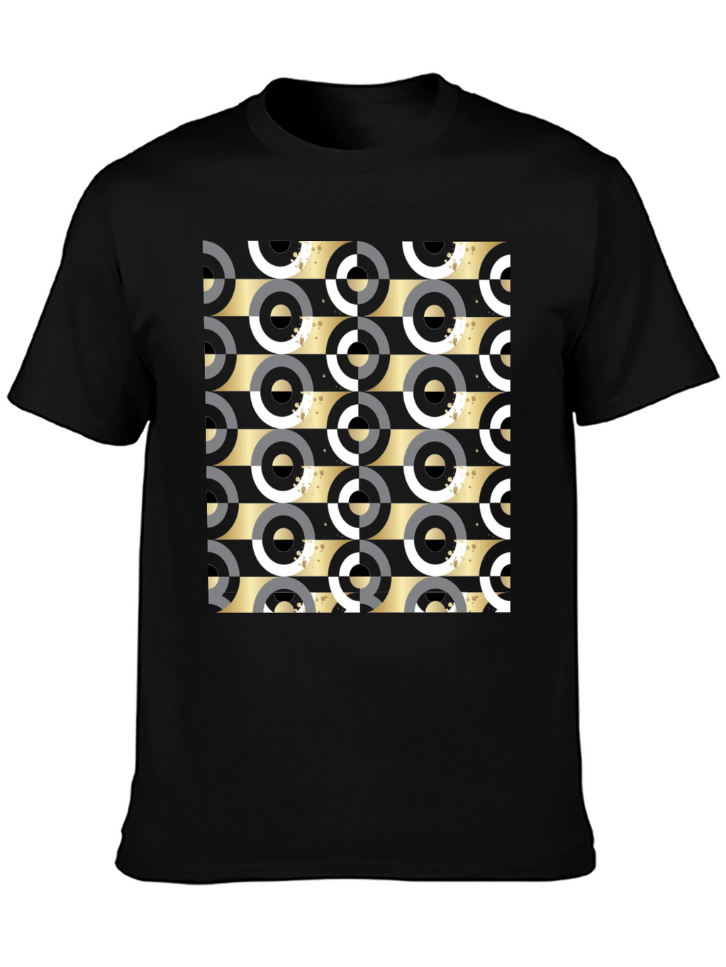 Geometric Pattern Tee - Black Ring Design