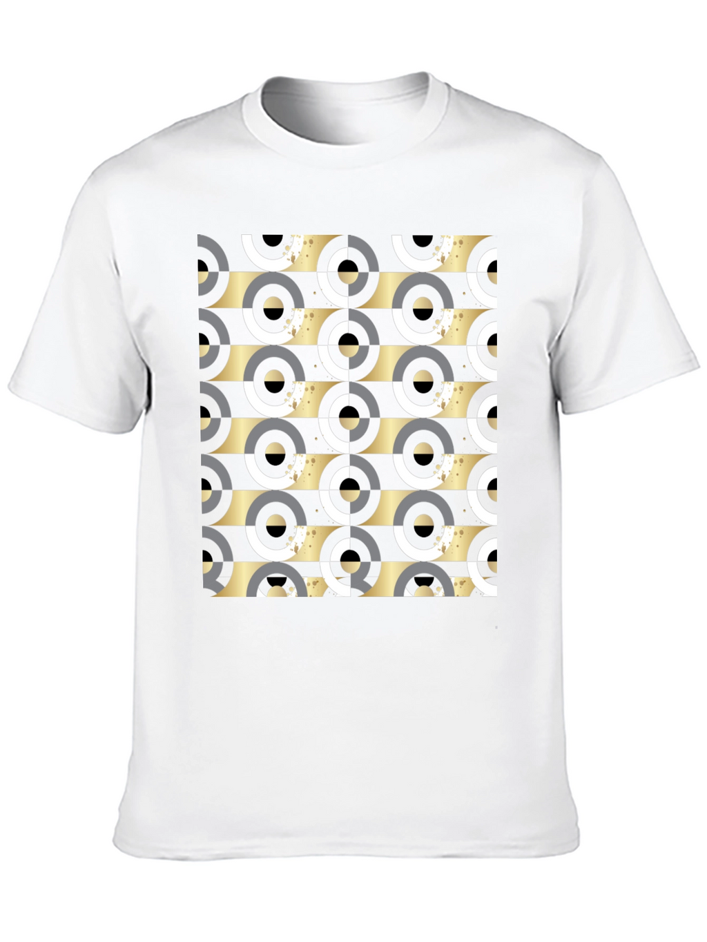 Geometric Pattern Tee - Black Ring Design
