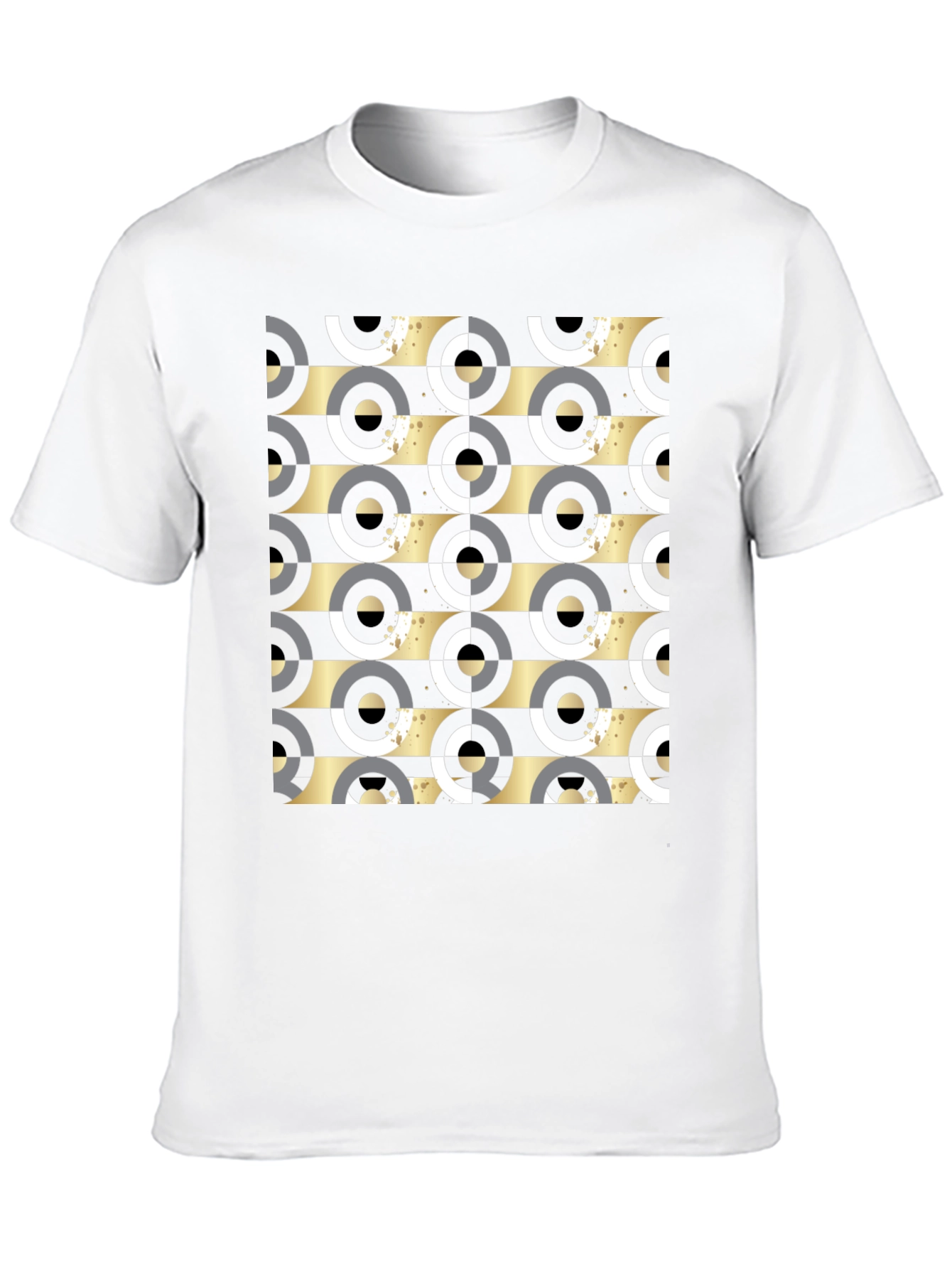 Geometric Pattern Tee - Black Ring Design