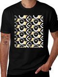 Geometric Pattern Tee - Black Ring Design