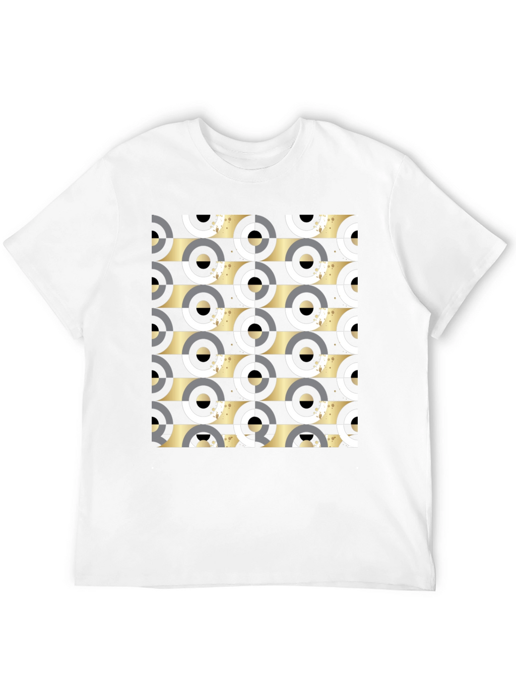 Geometric Pattern Tee - Black Ring Design