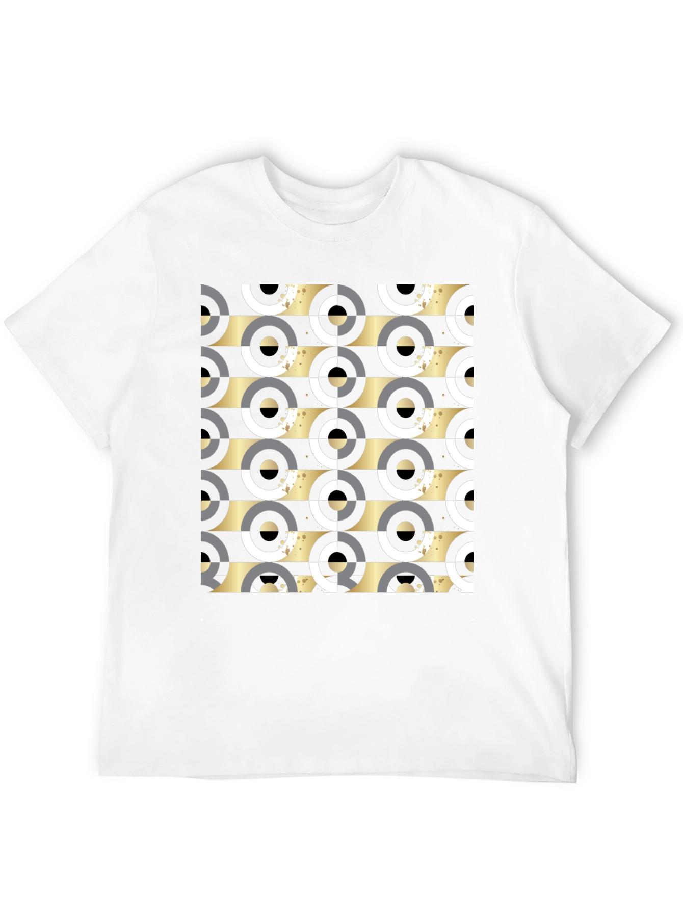 Geometric Pattern Tee - Black Ring Design