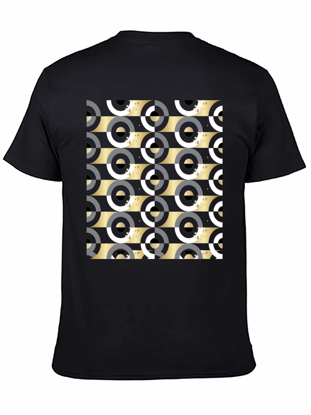 Geometric Pattern Tee - Black Ring Design