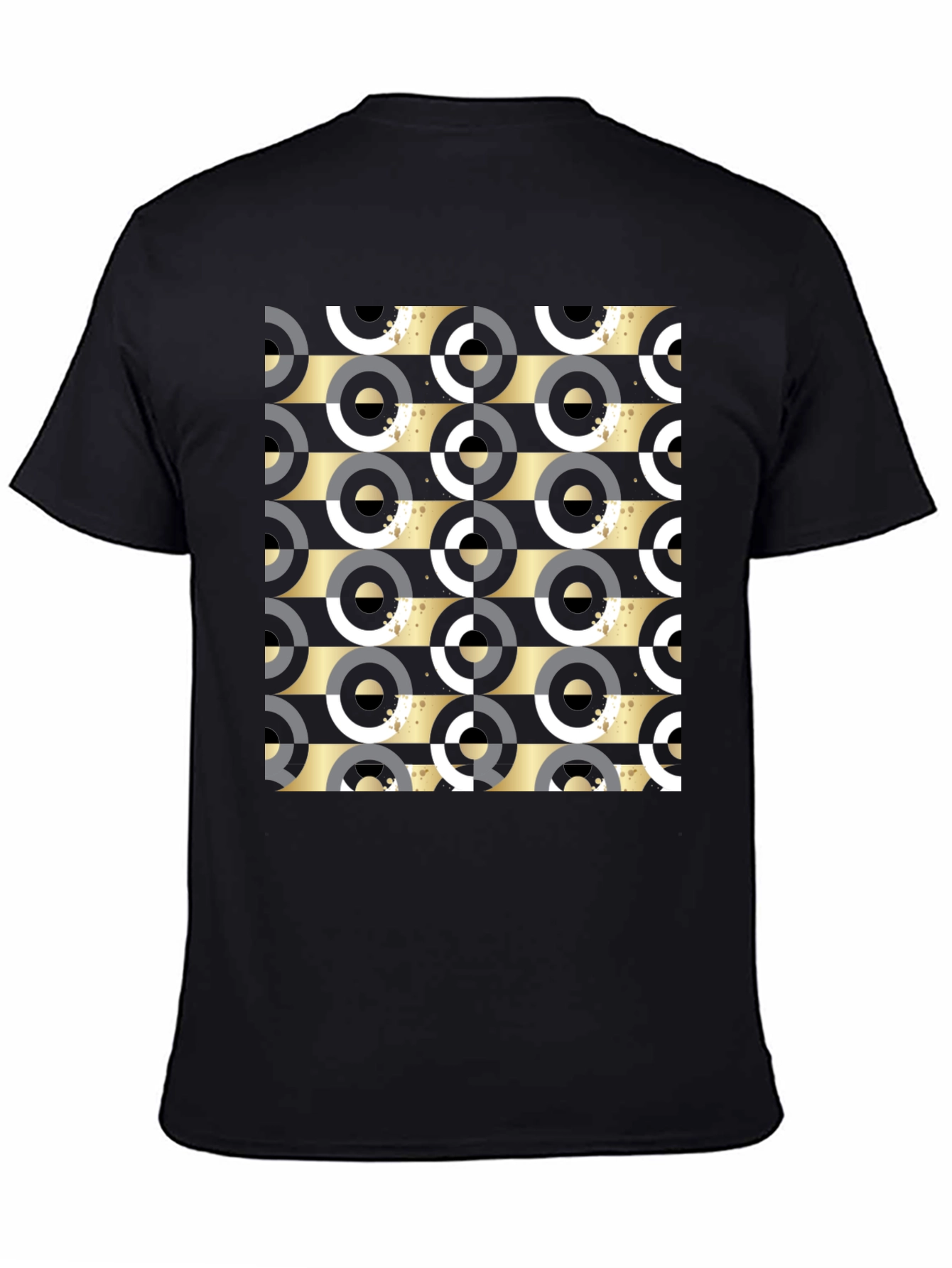 Geometric Pattern Tee - Black Ring Design