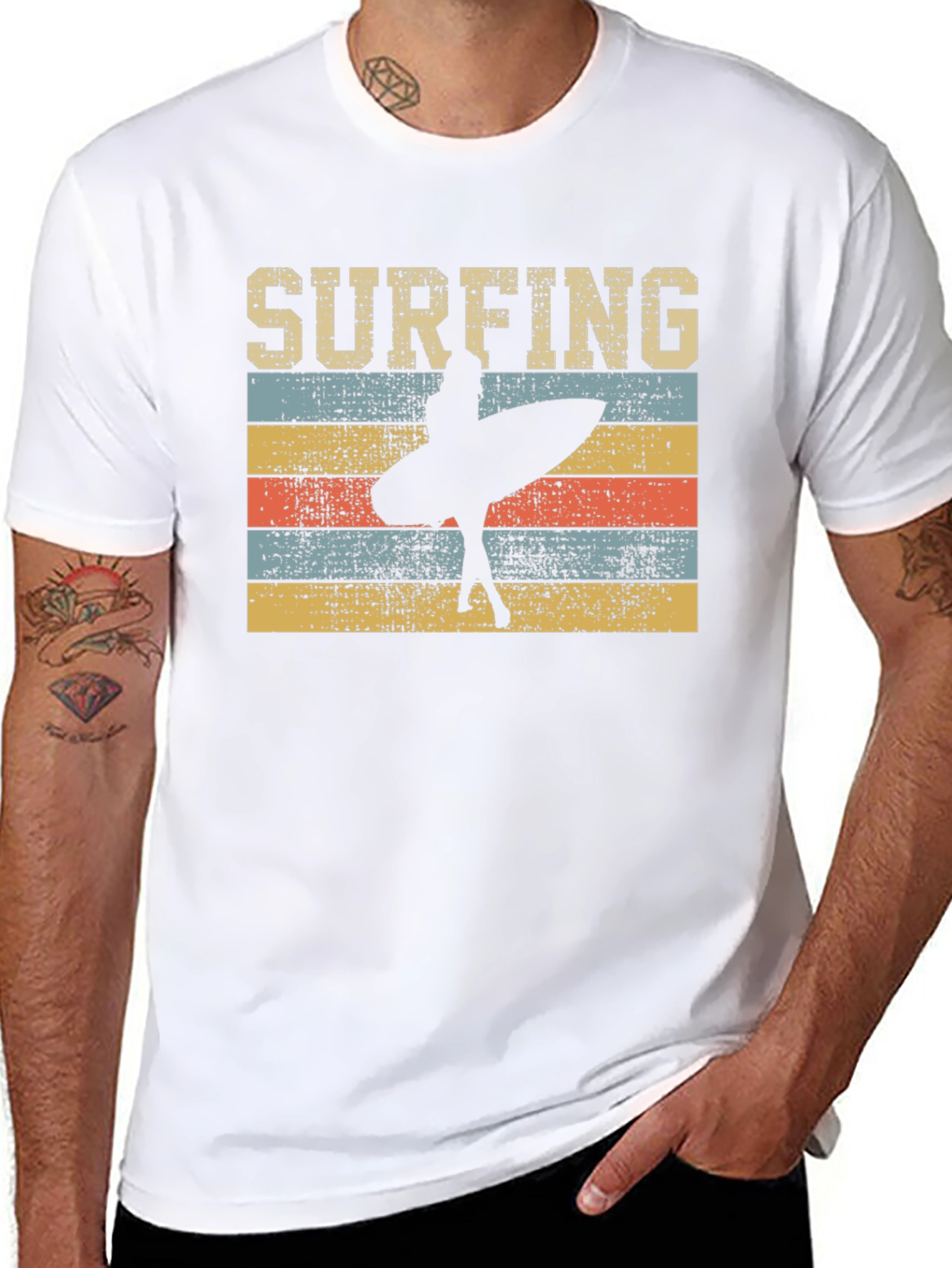 Vintage Surfing T-Shirt - Retro Surf Design