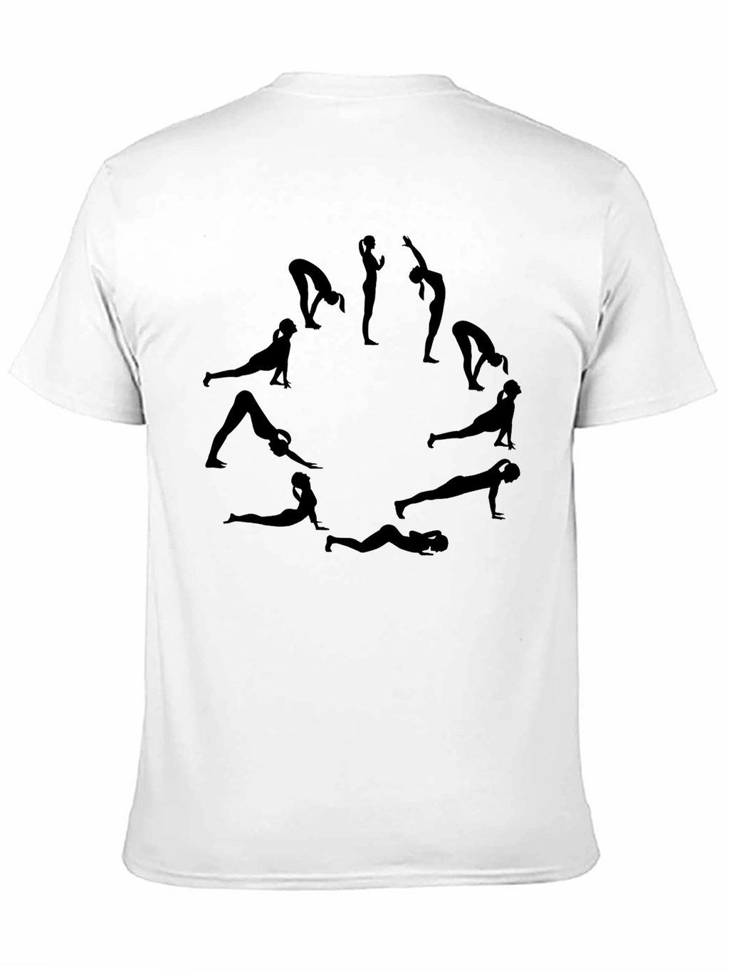 Yoga Poses Graphic Tee - Black Cotton T-Shirt