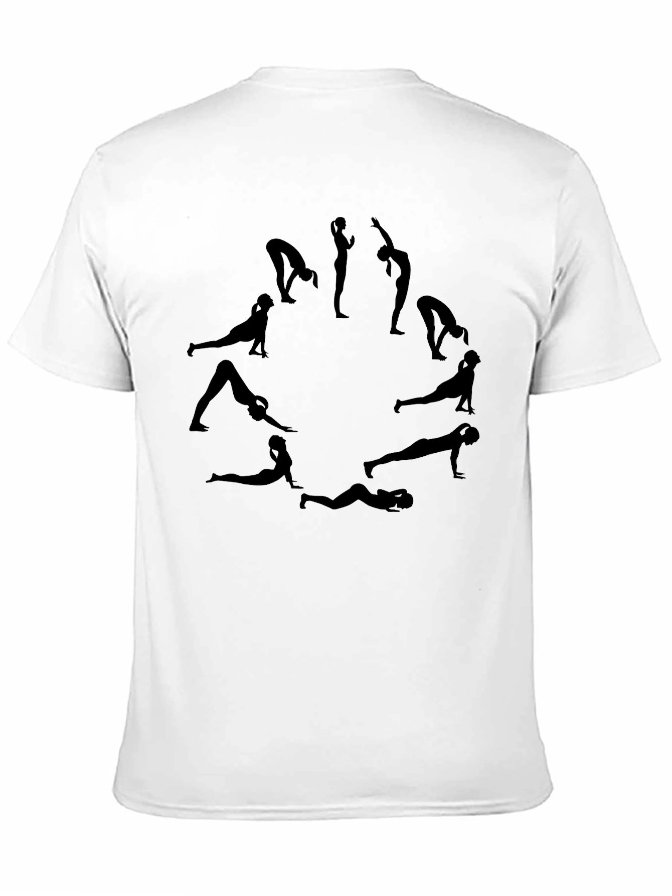 Yoga Poses Graphic Tee - Black Cotton T-Shirt
