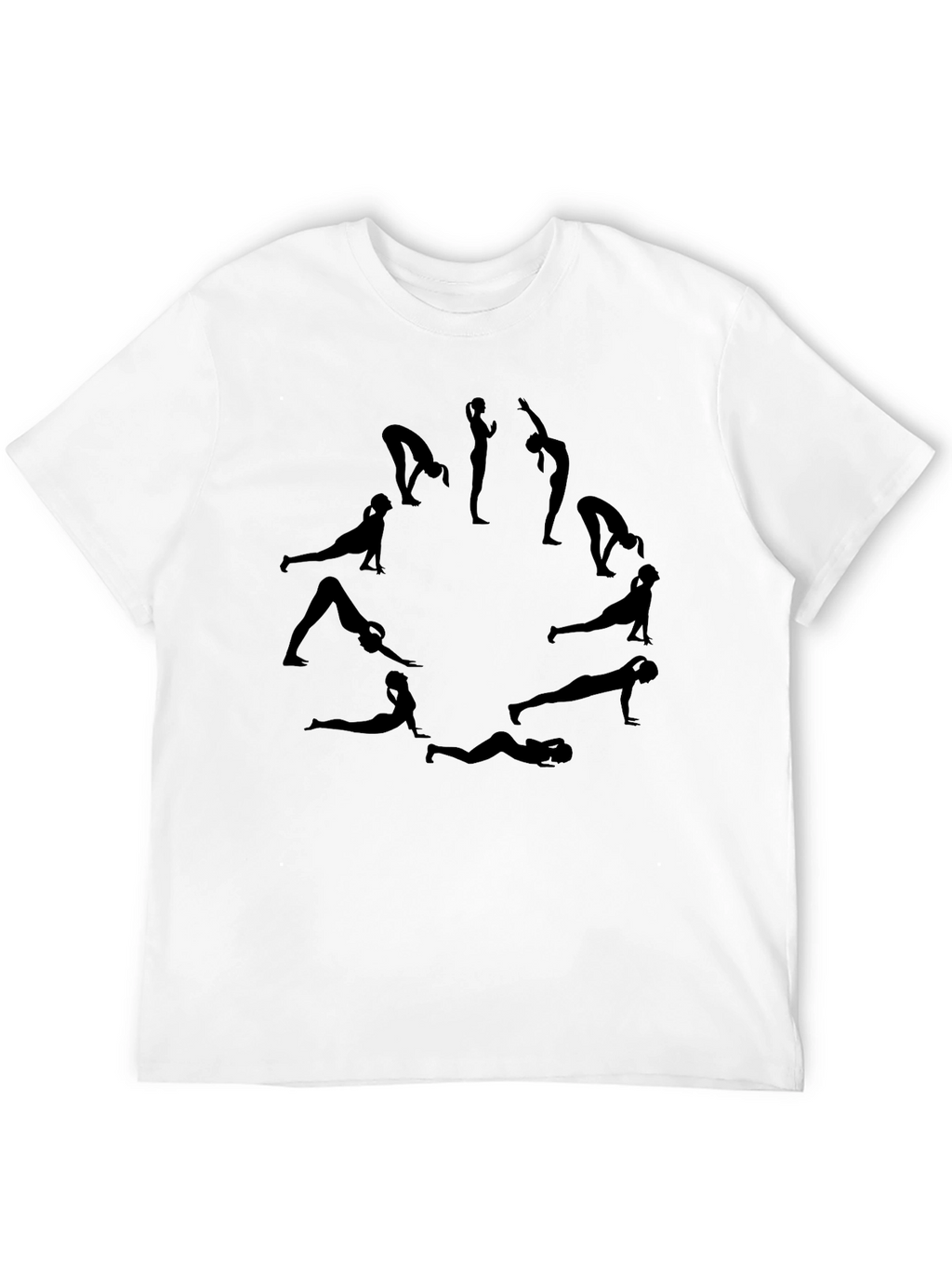 Yoga Poses Graphic Tee - Black Cotton T-Shirt