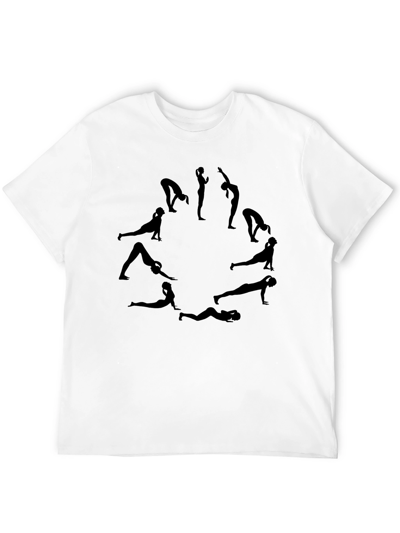 Yoga Poses Graphic Tee - Black Cotton T-Shirt