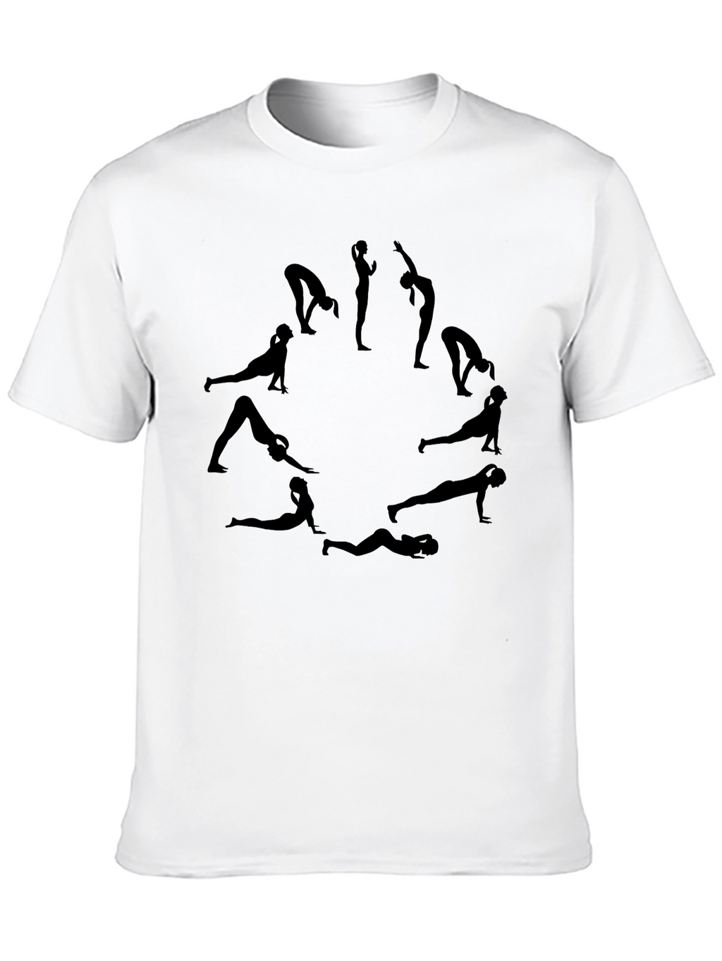Yoga Poses Graphic Tee - Black Cotton T-Shirt