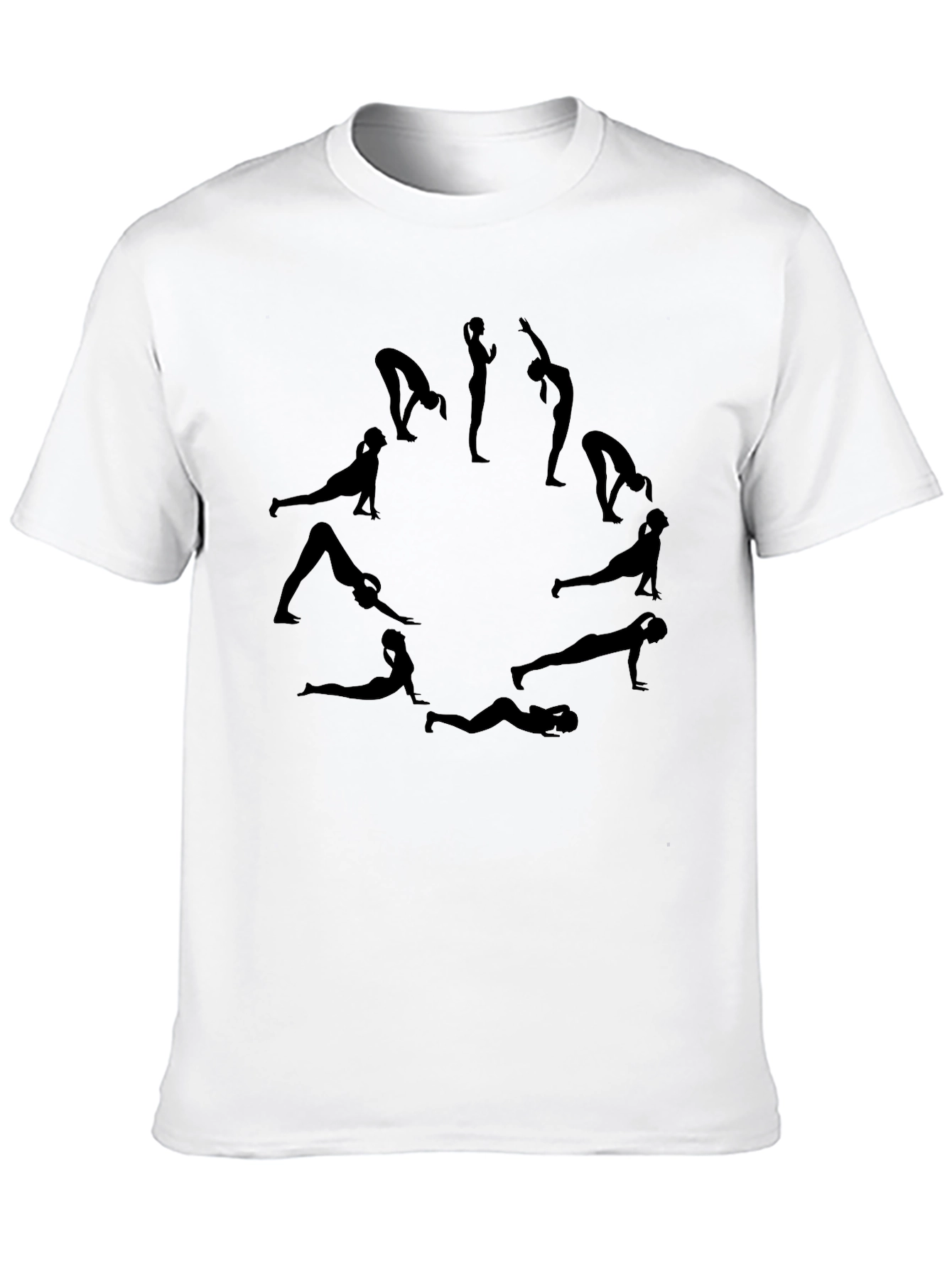 Yoga Poses Graphic Tee - Black Cotton T-Shirt
