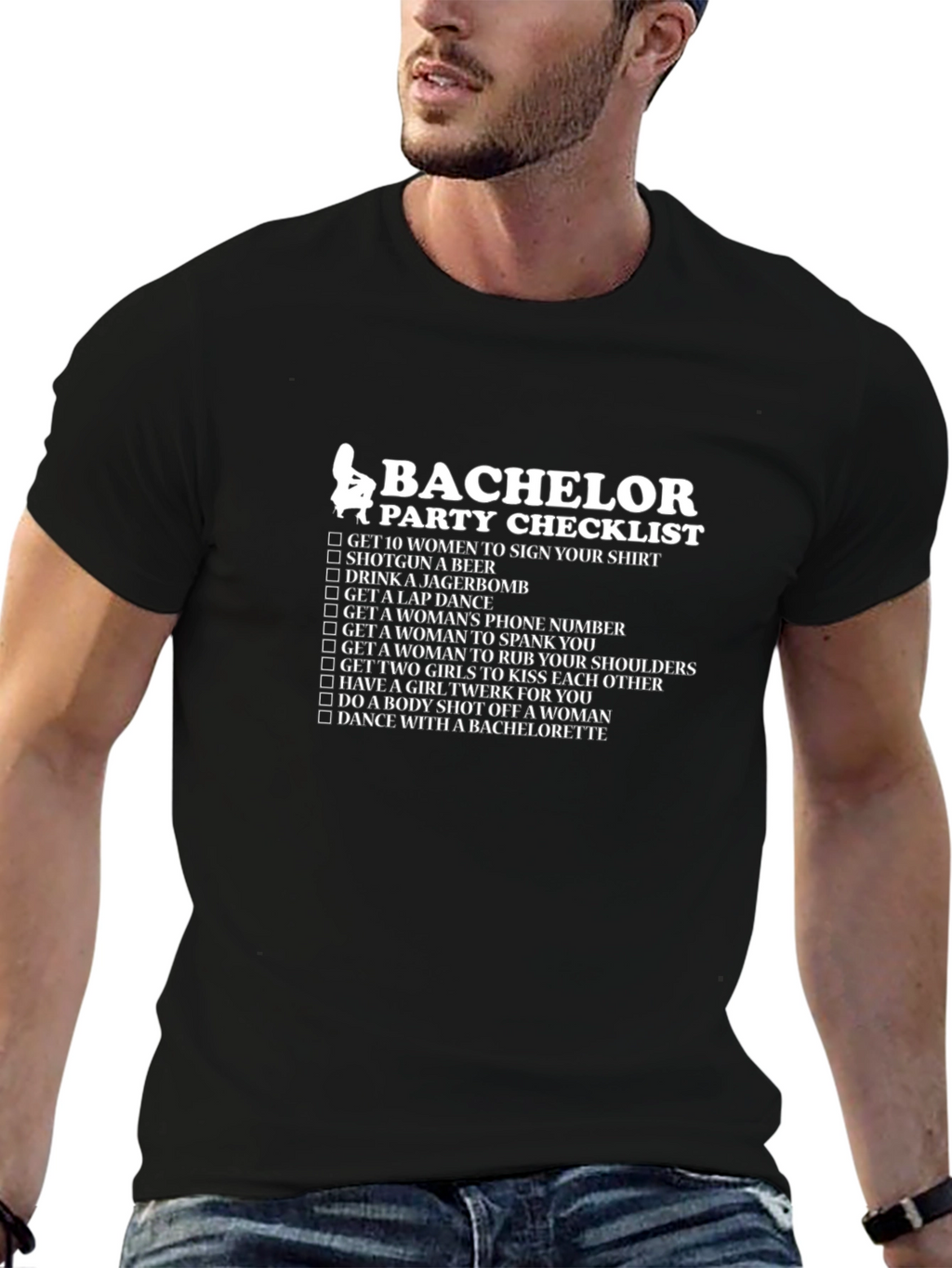 Bachelor Party Checklist Graphic T-Shirt